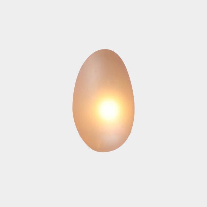 Amber Model A Bubble Glass wall light with a tall organic oval shade