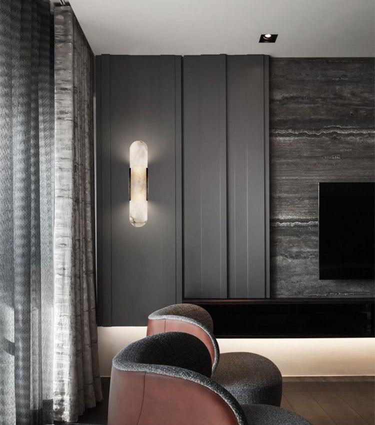 Melange Elongated Alabaster Wall Lamp - Cueteks