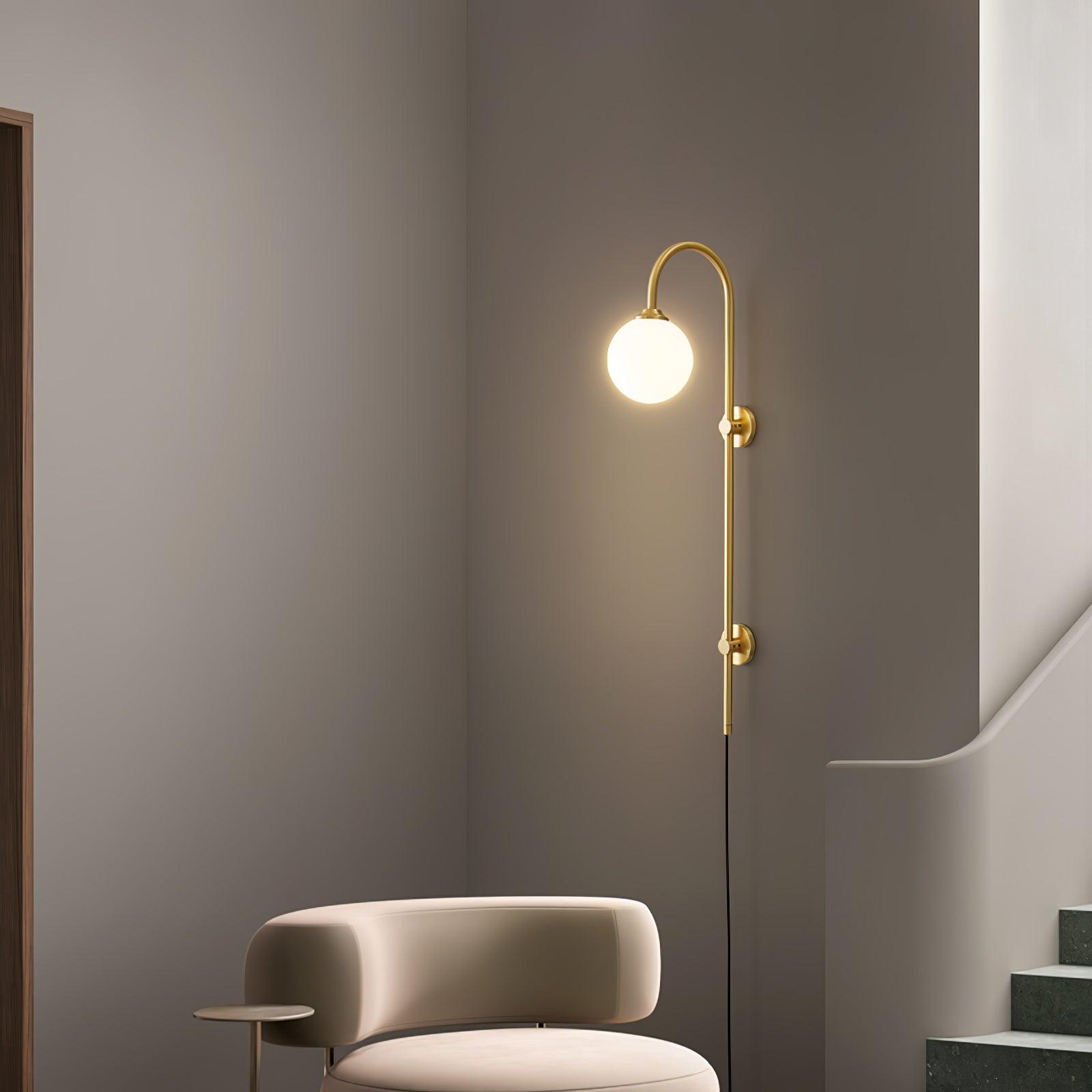 Globe Brass Wall Sconce - Cueteks