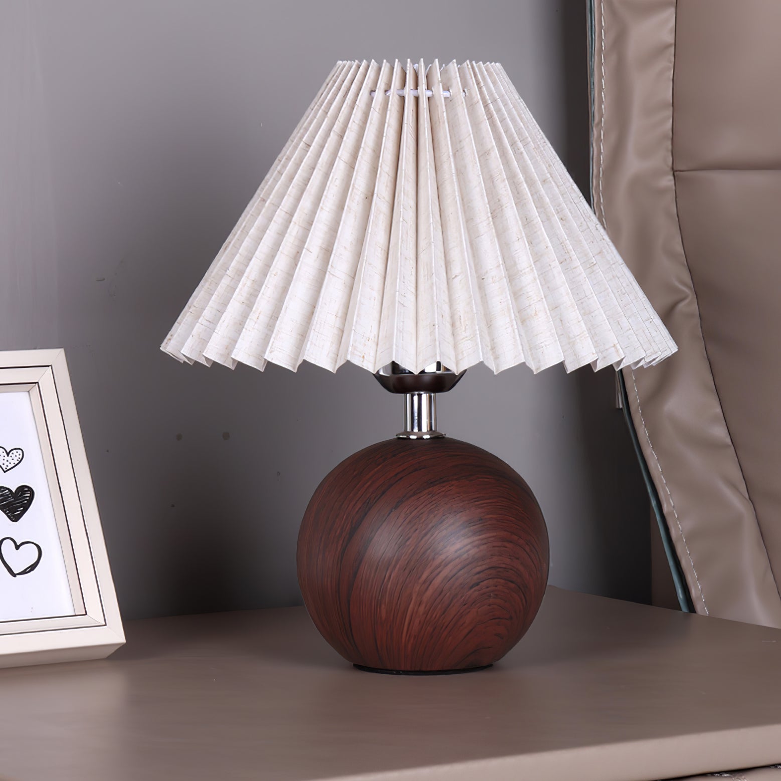 Wooden Pleated Table Lamp - Cueteks