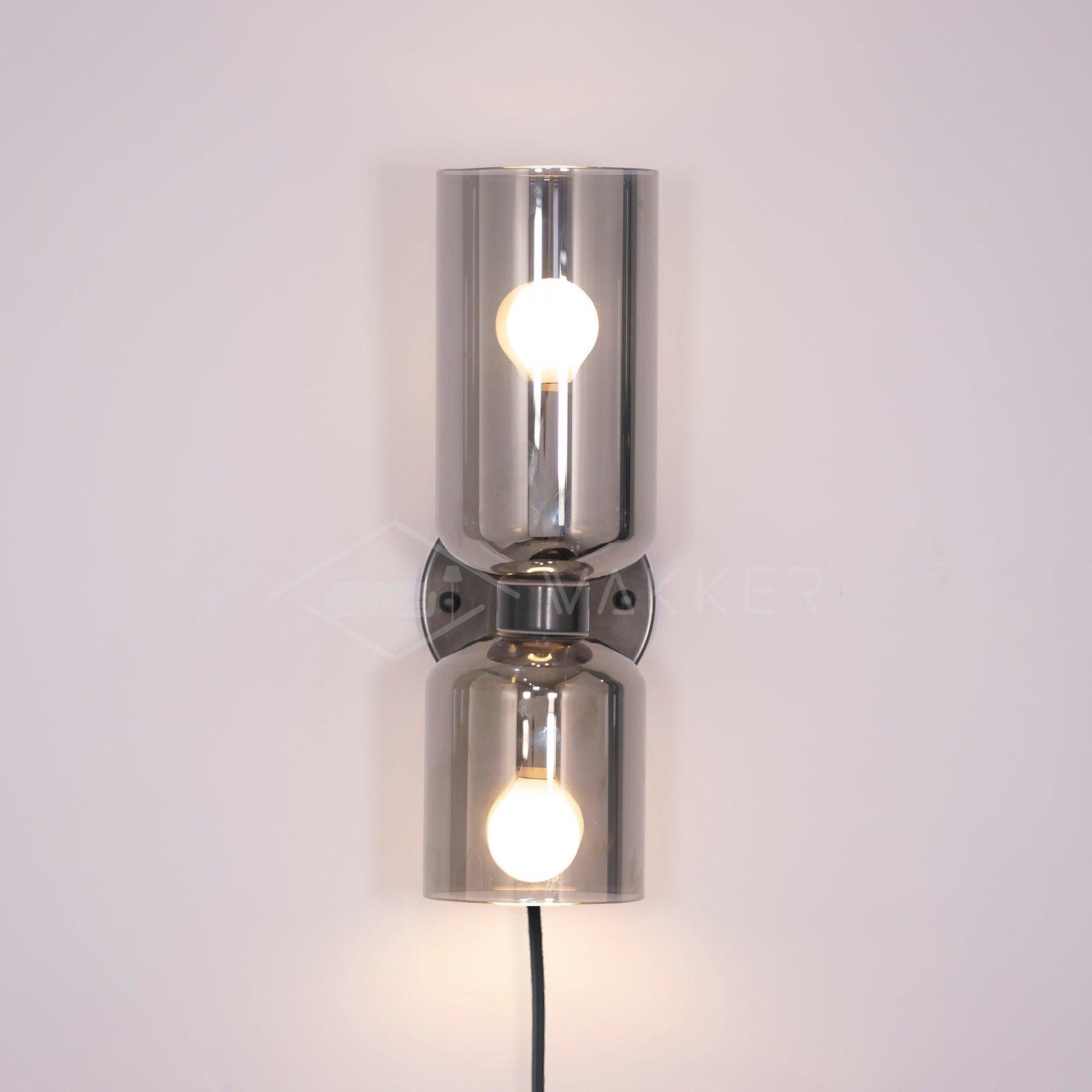 Illuminated Smoked Gray Edie with Matt Black fitting