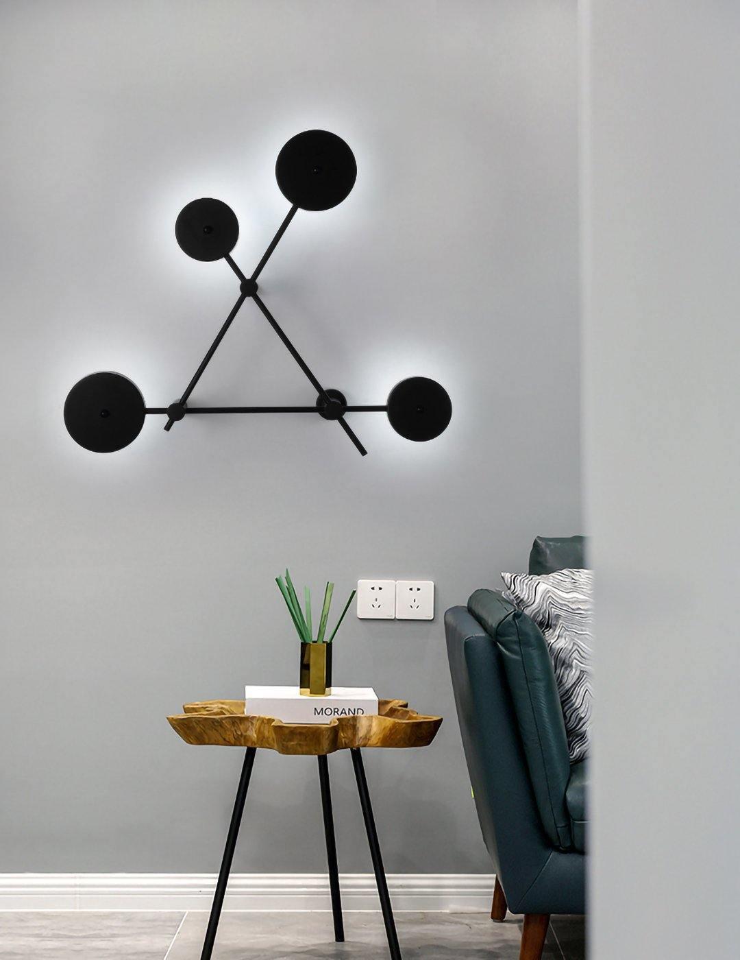 Lride geometric disc and rod wall light
