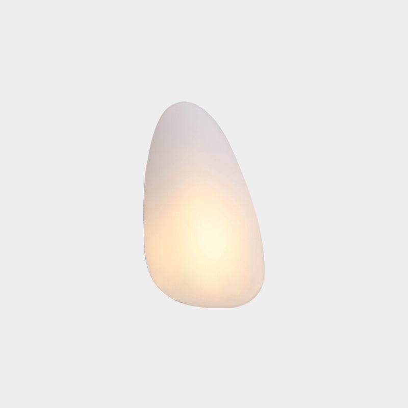 White Model B Bubble Glass wall light with an asymmetric pear-shaped shade