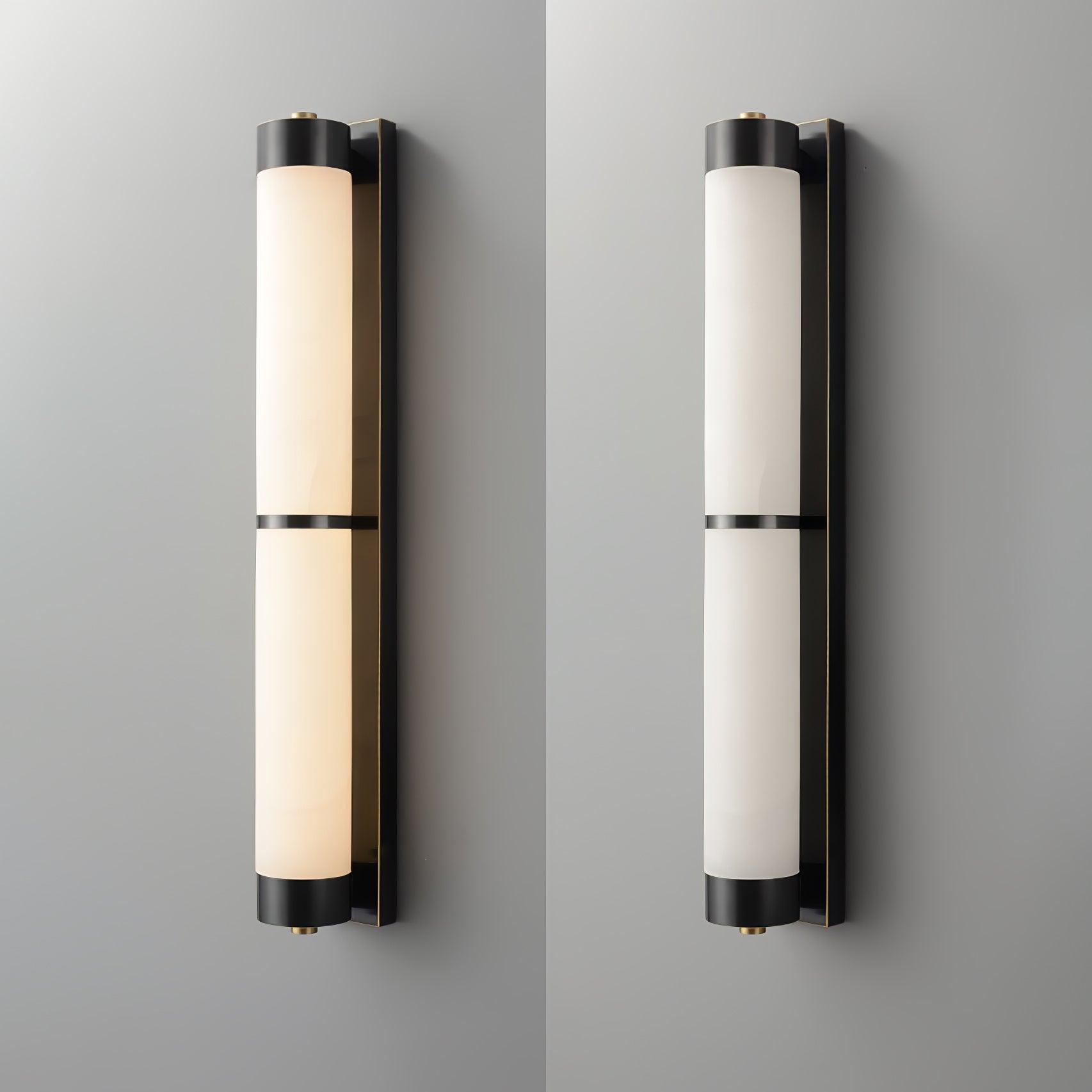Cylindra Alabaster Brass Wall Light - Cueteks