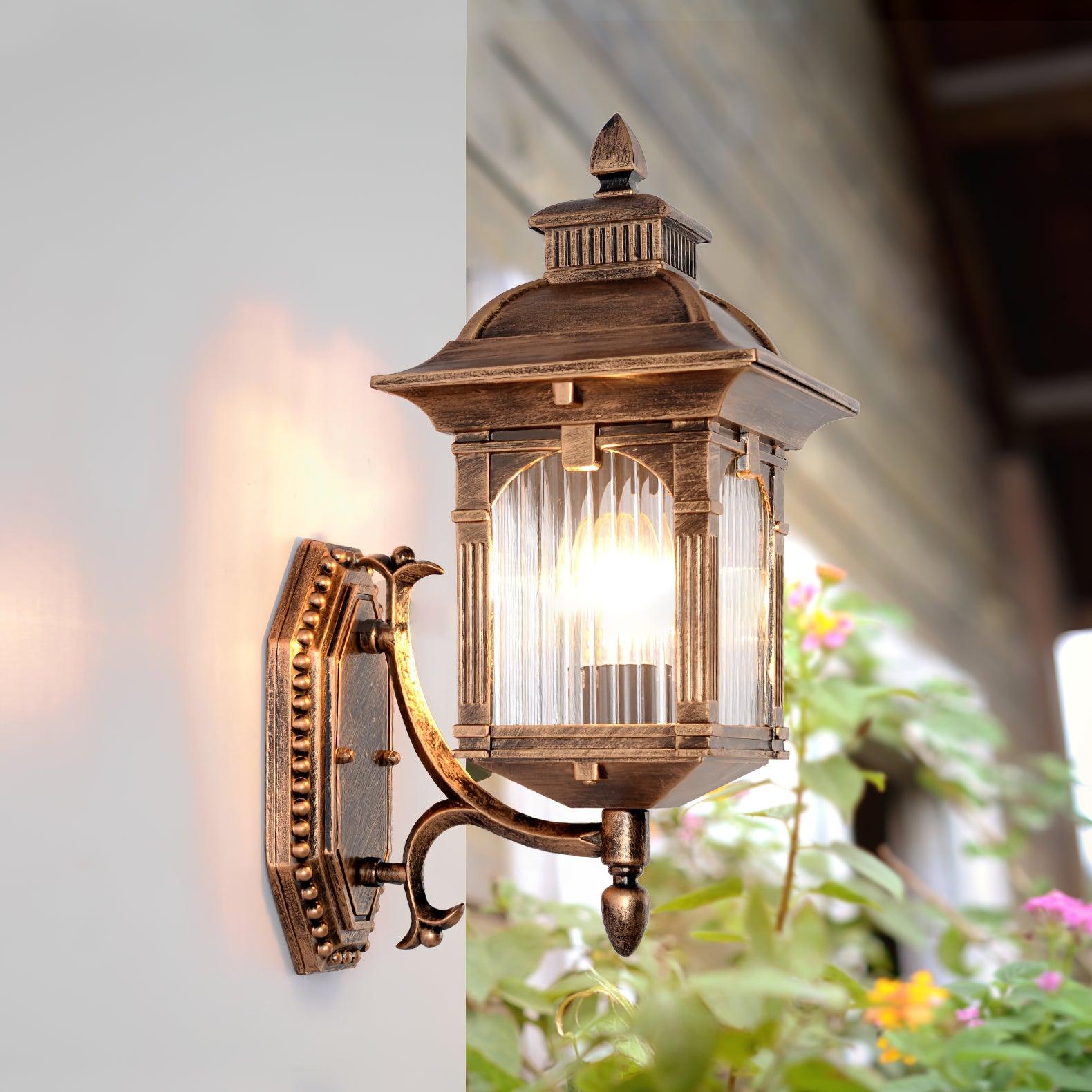 Bronze-toned Miller-style lantern shown on a wall; this finish is not a listed option