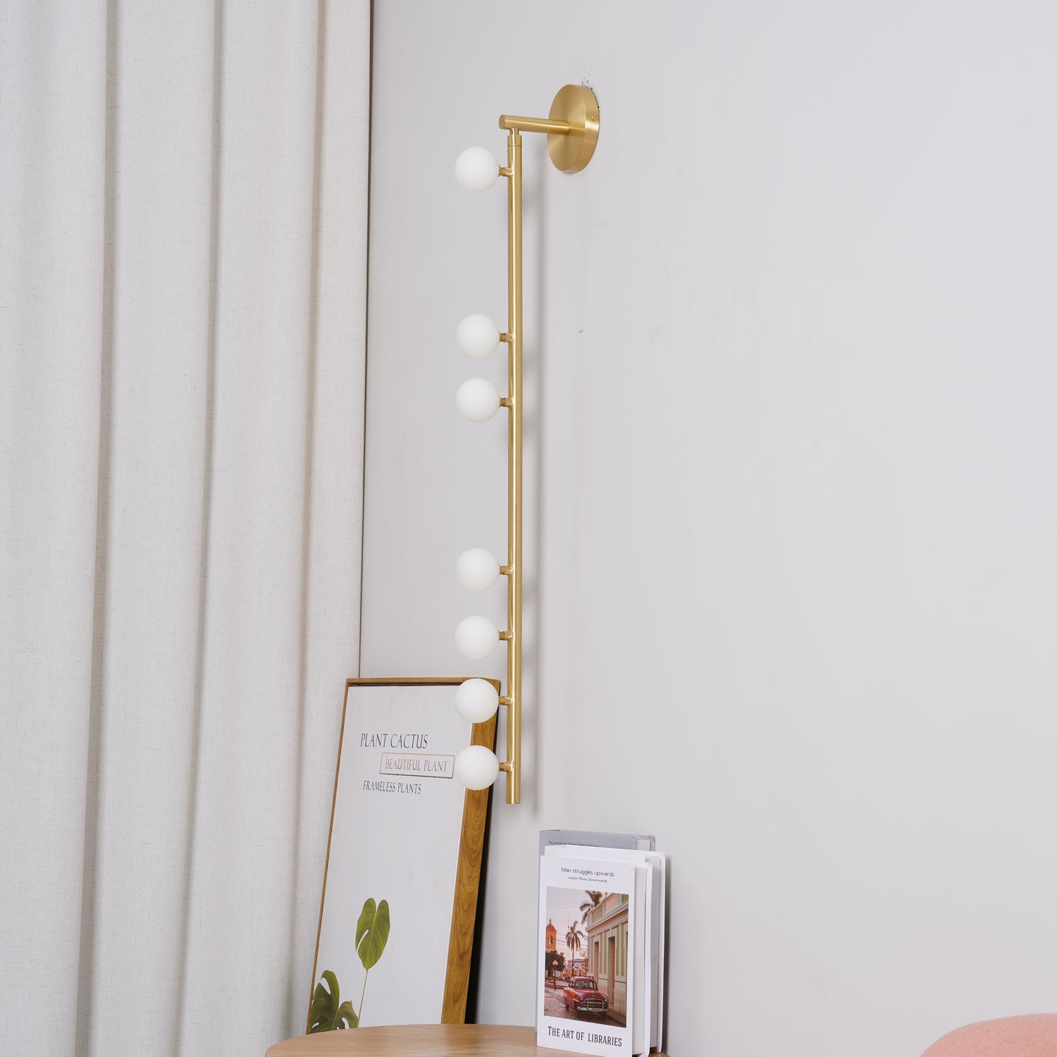 Brass Glass Tube Wall Lamp - Cueteks