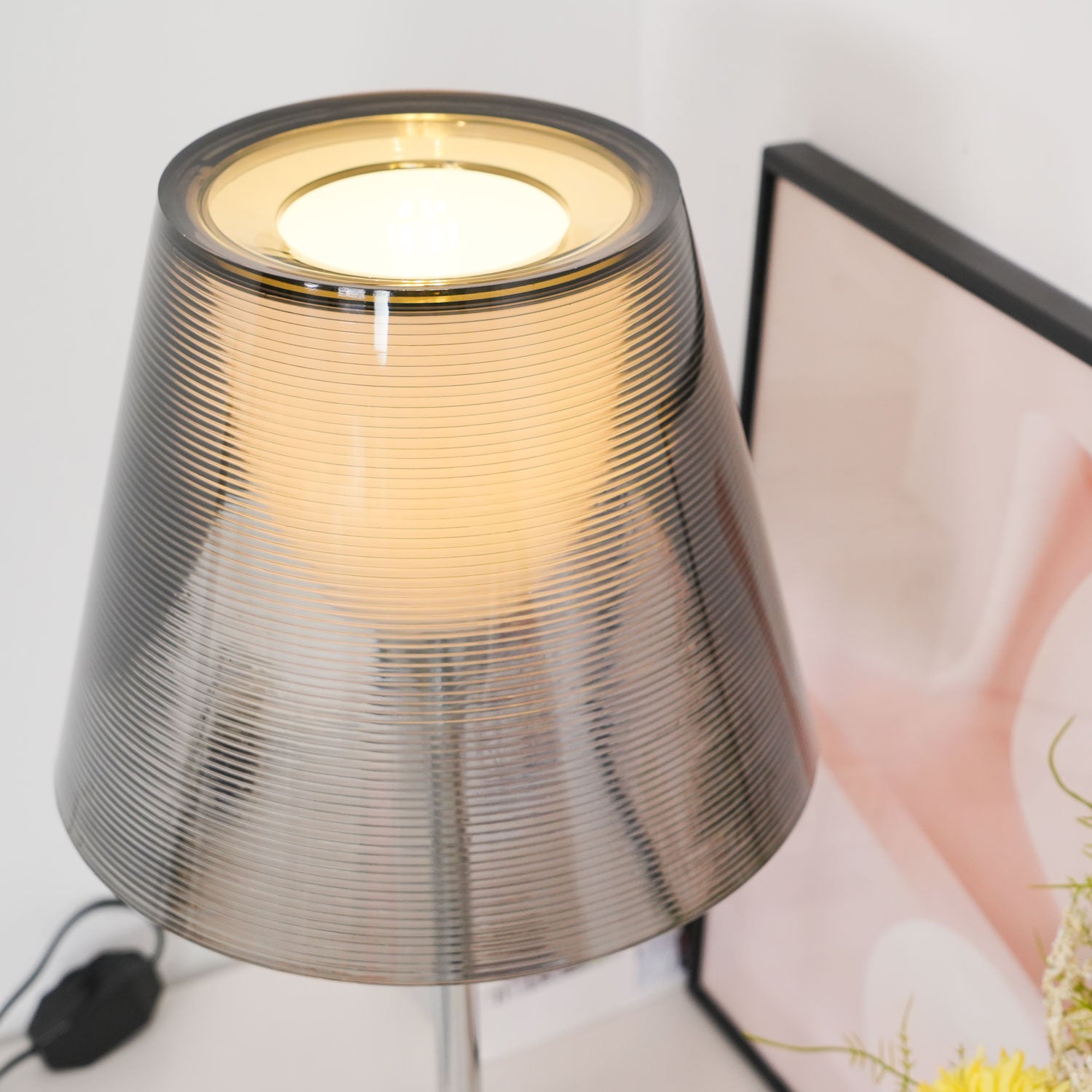 Top view of the illuminated Chrome Prism layered diffuser
