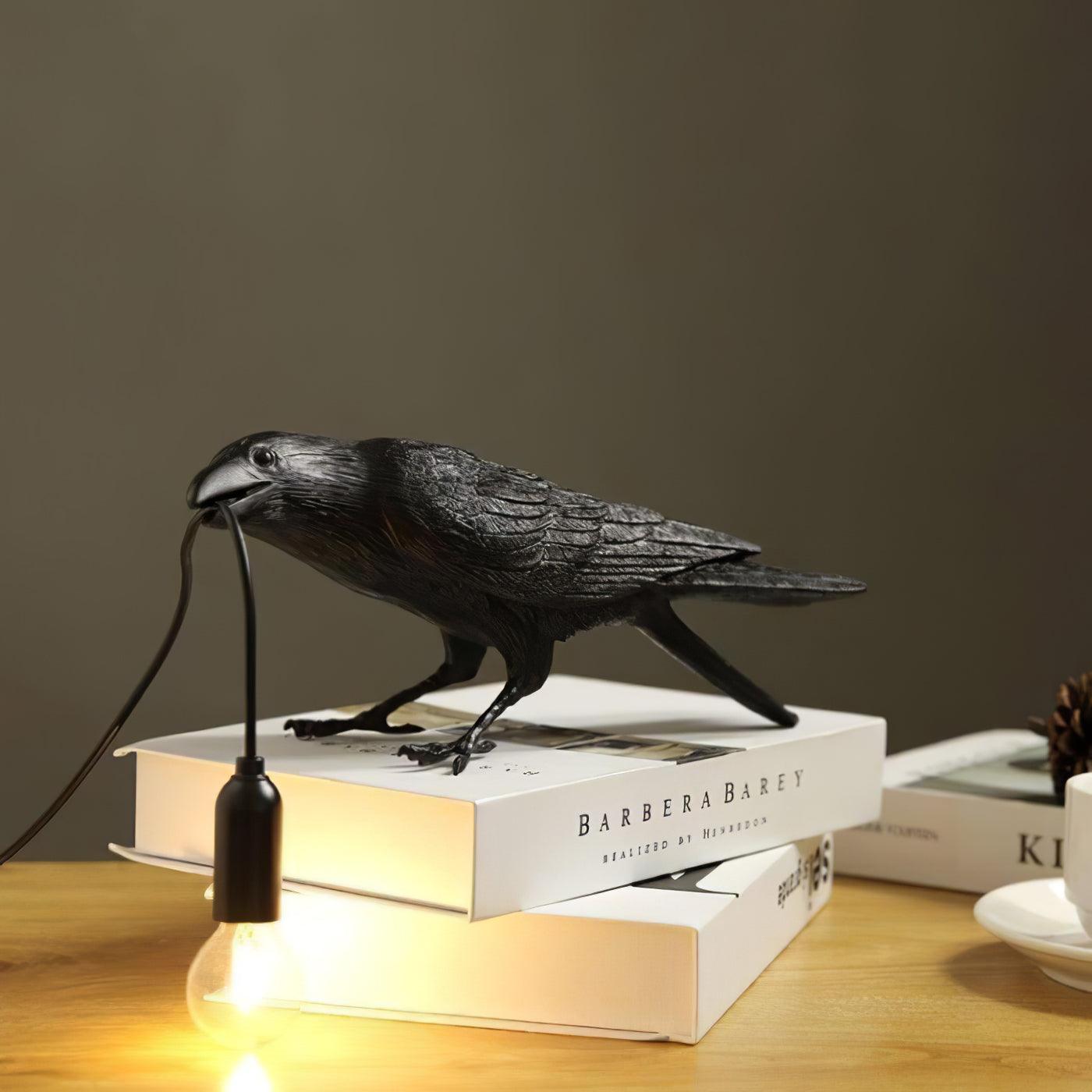 Raven Resin Table Lamp - Cueteks