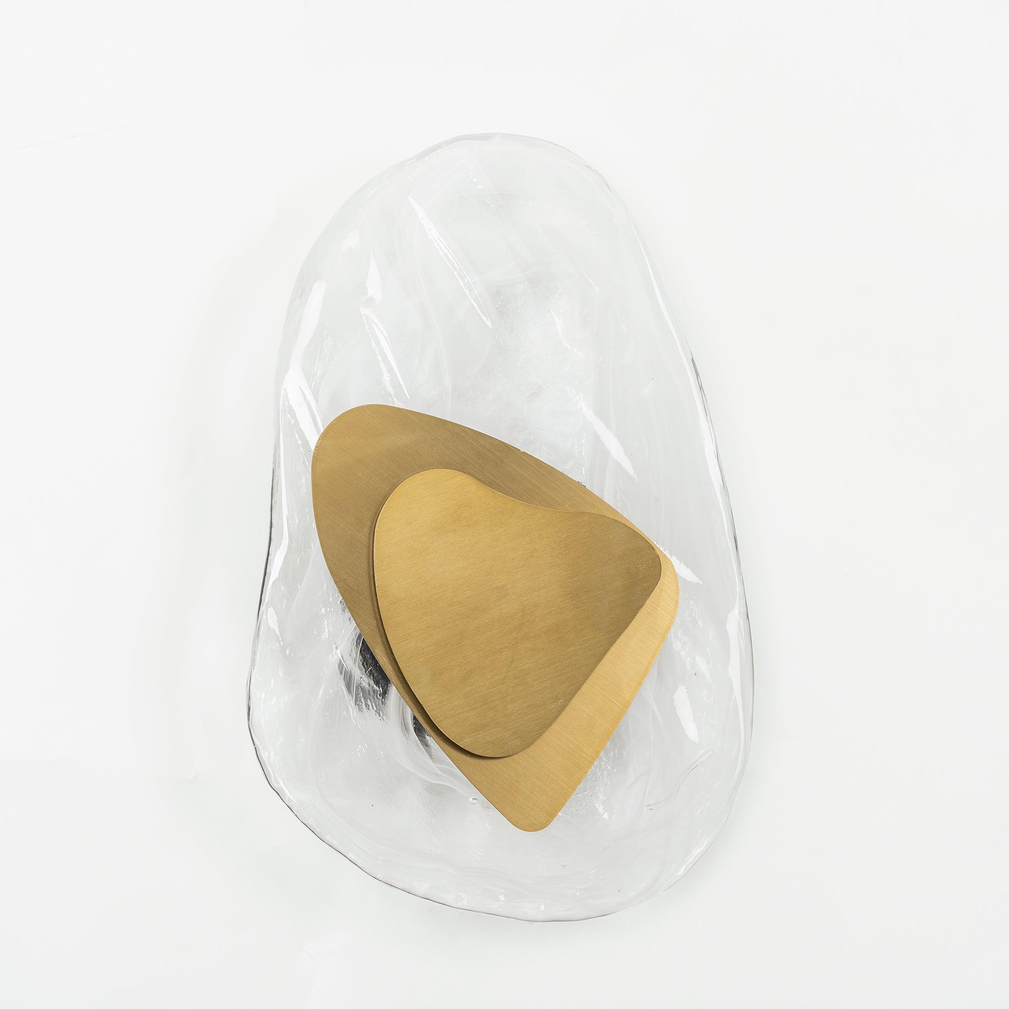 DC1725 textured glass LED wall light with layered metal plates