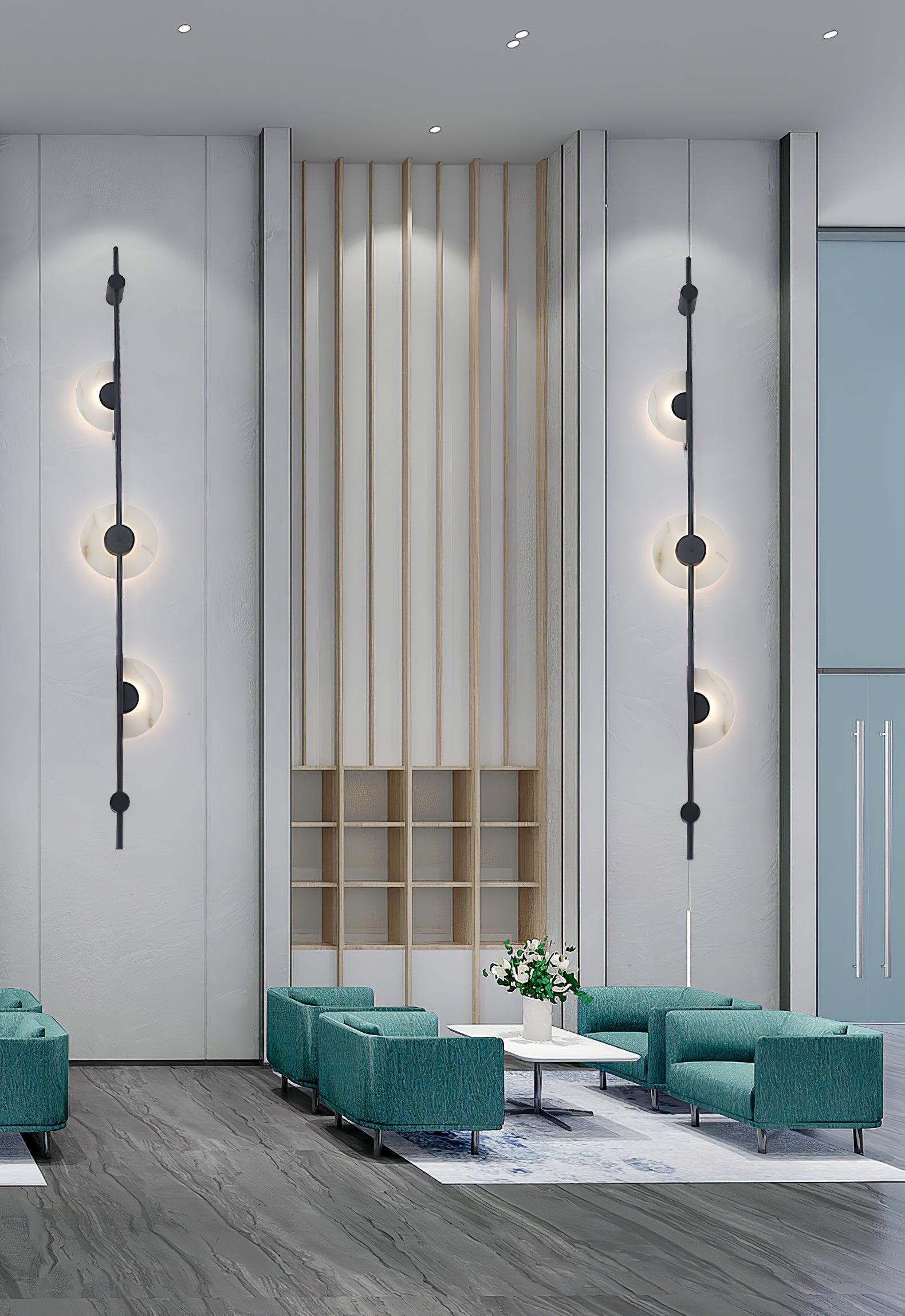 Alabaster Orb Vertical Wall Sconce - Cueteks