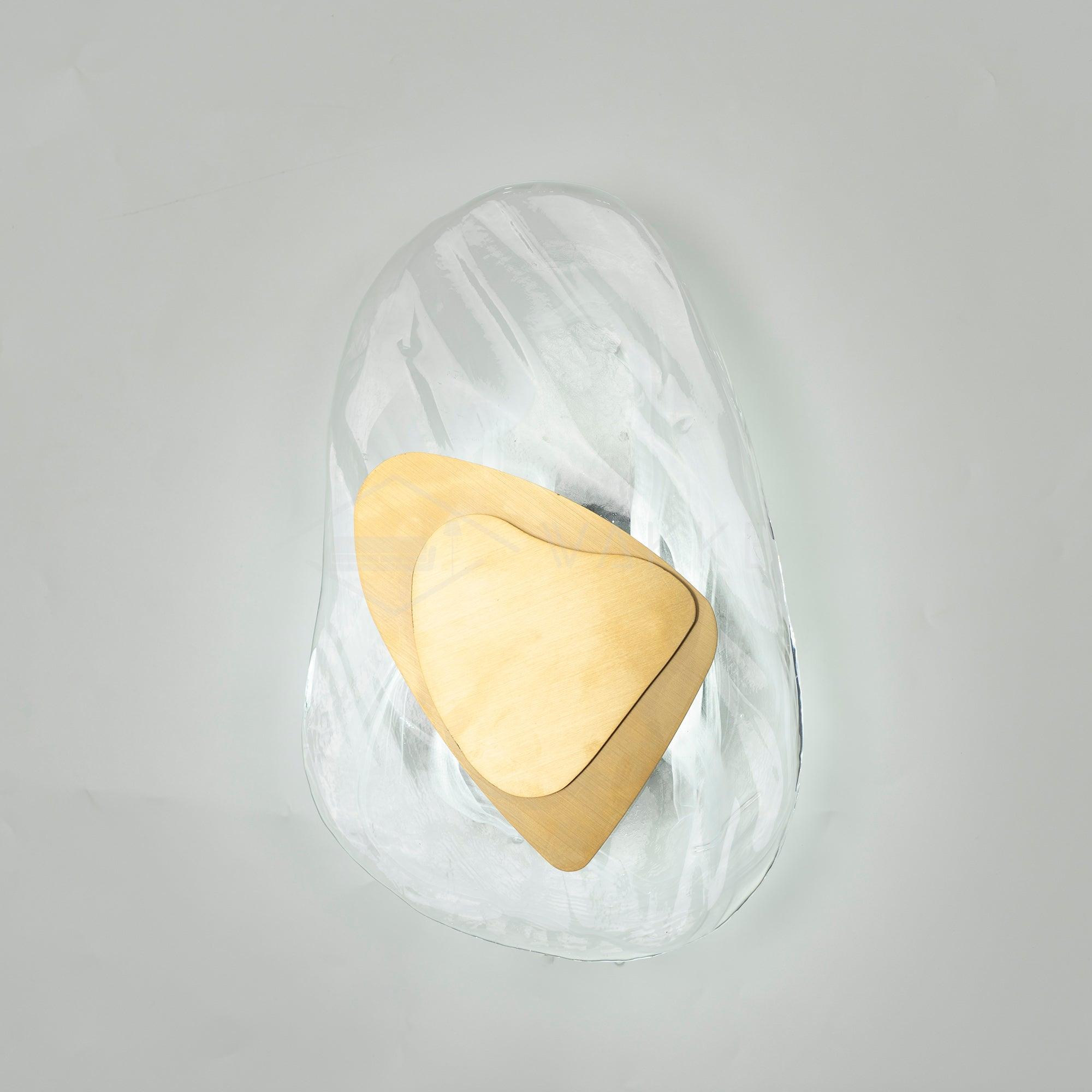 DC1725 textured glass LED wall light with layered metal plates