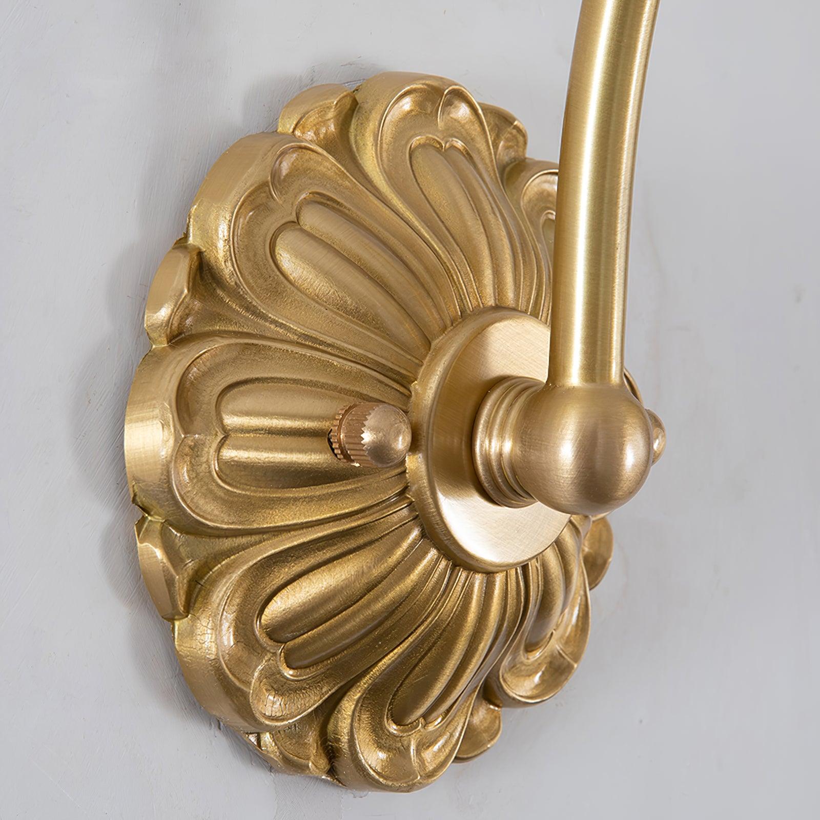 Brass Floral Glass Sconce - Cueteks