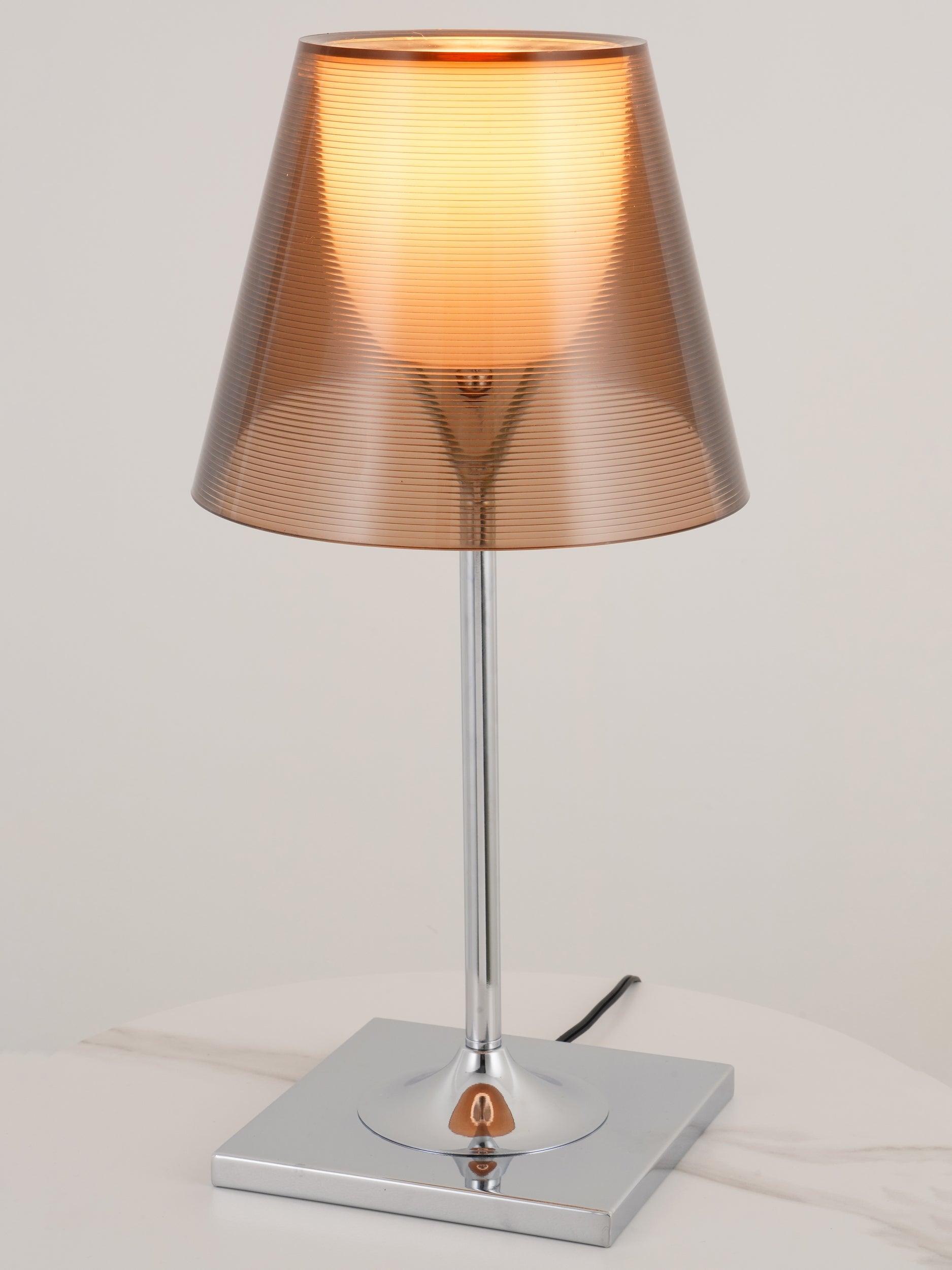 Illuminated Chrome Prism Bronze shade and pale inner diffuser