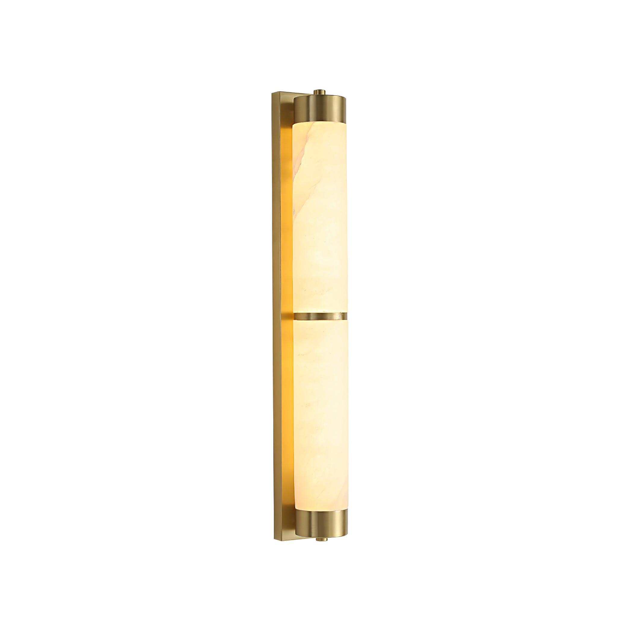 Cylindra Alabaster Brass Wall Light - Cueteks