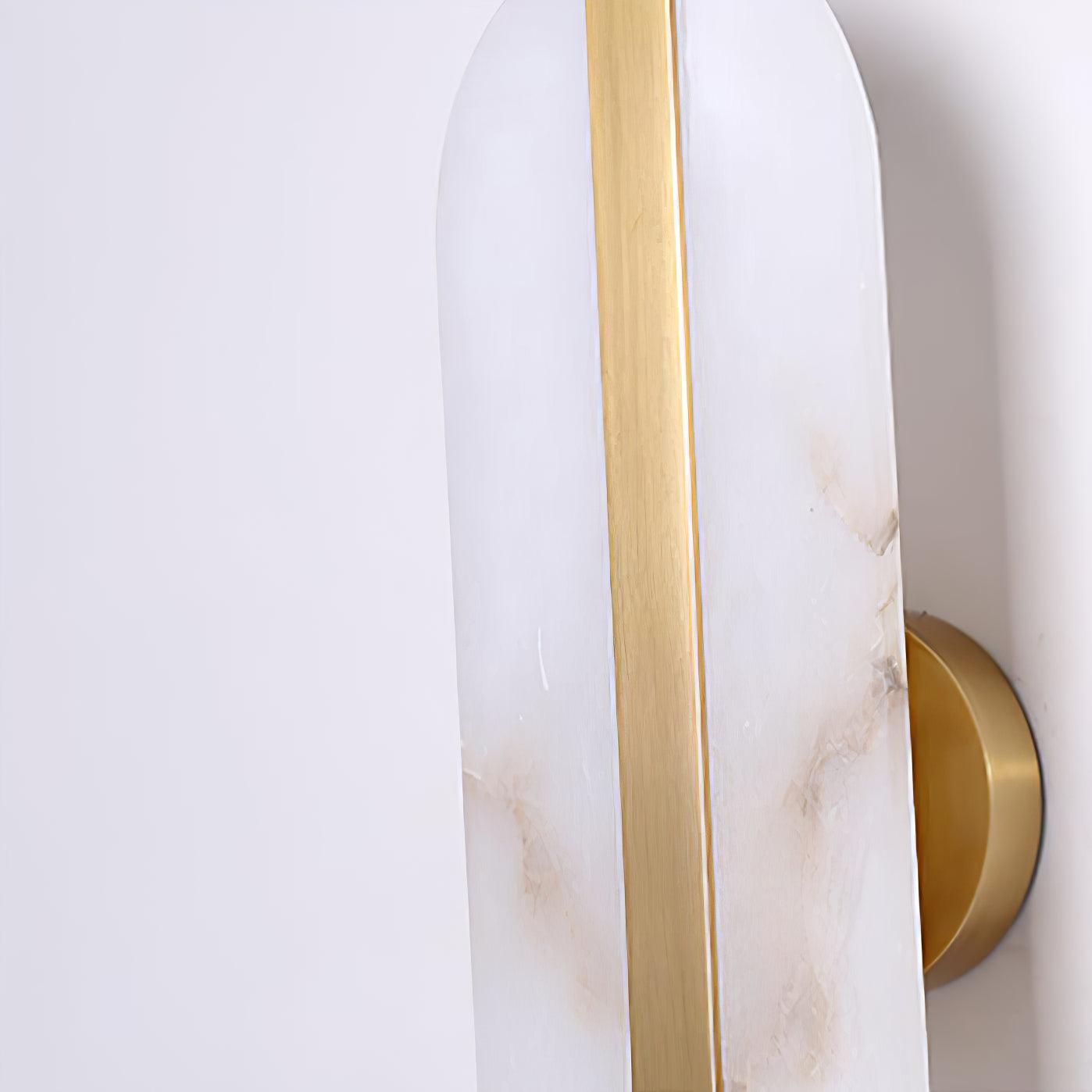 Close view of unlit shade and Brass centre strip