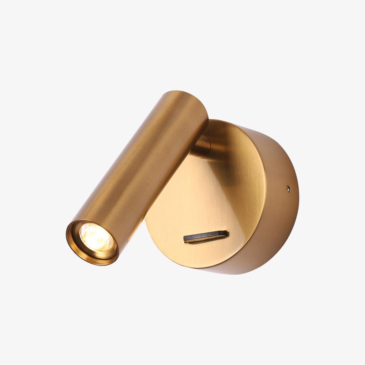 Warm-lit metal reading head and manual switch