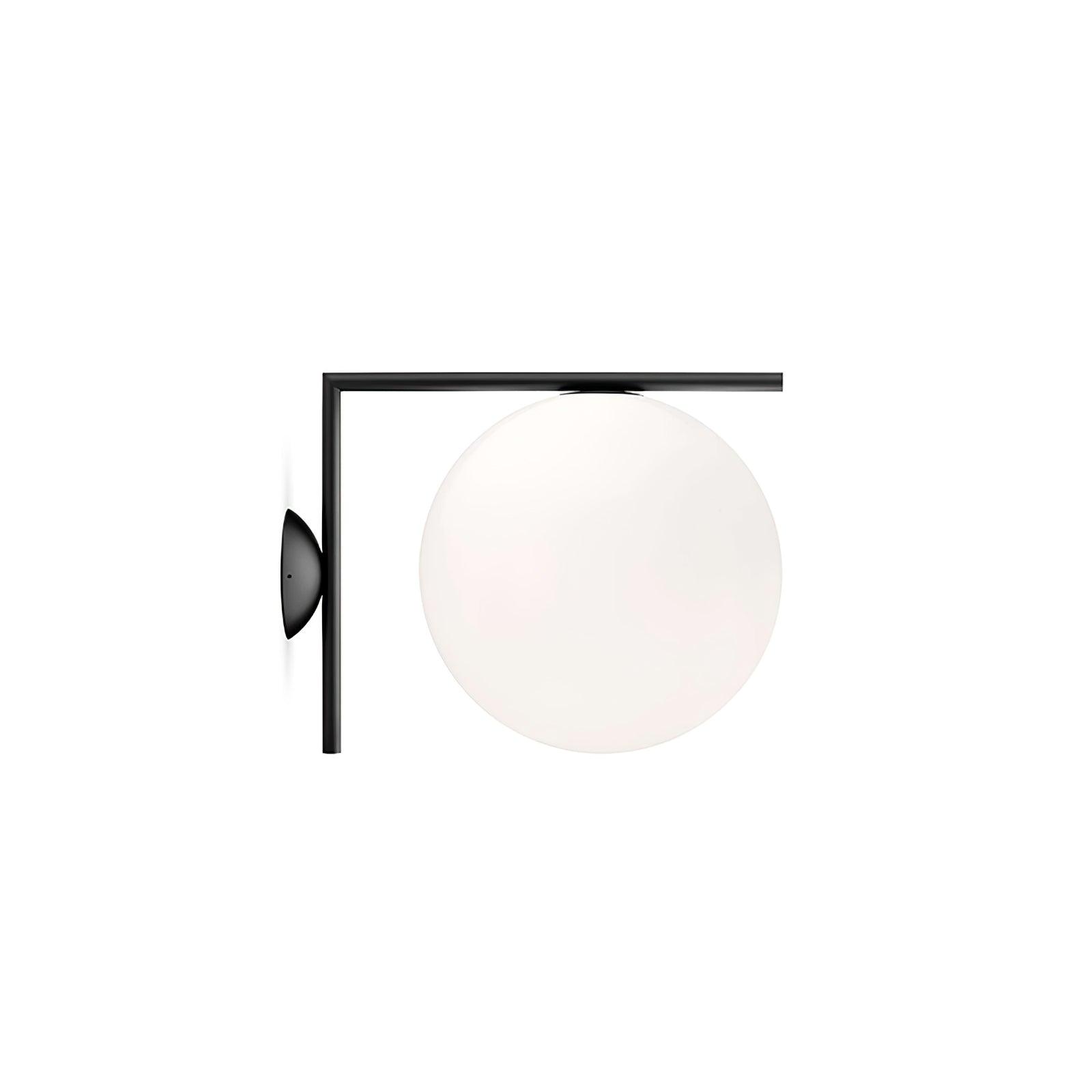Opal glass globe wall light