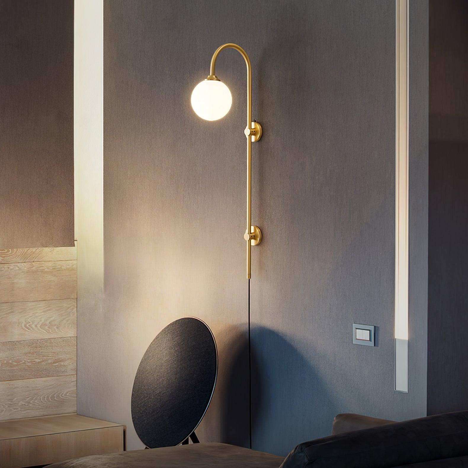 Globe Brass Wall Sconce - Cueteks