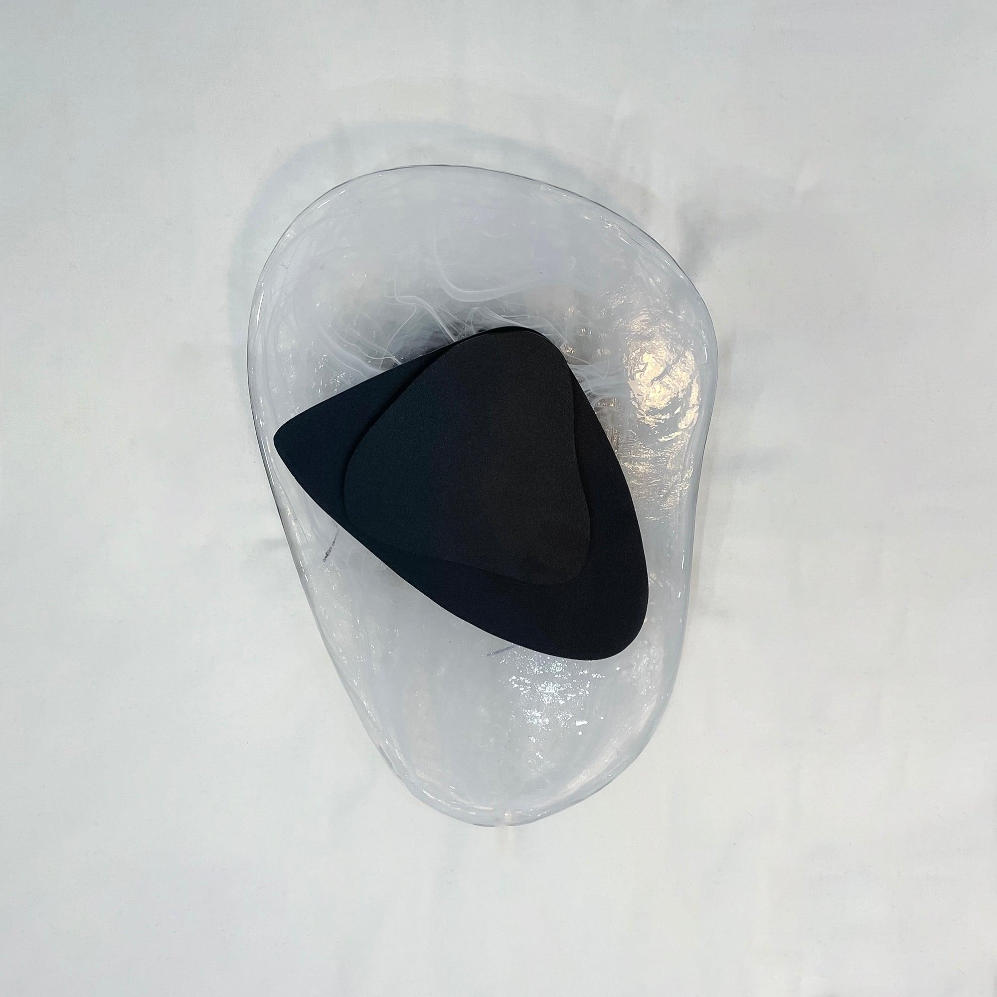 DC1725 textured glass LED wall light with layered metal plates
