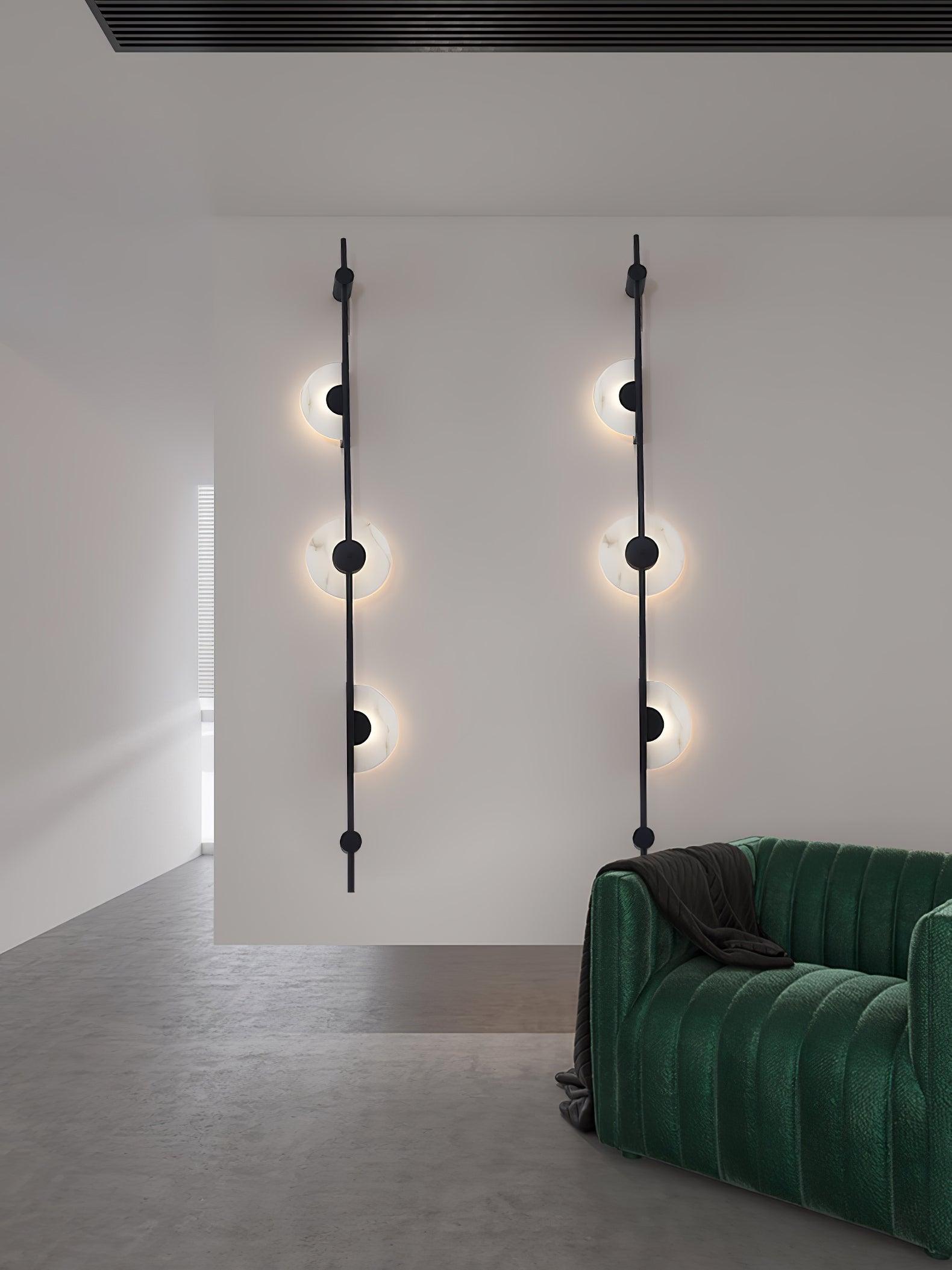 Alabaster Orb Vertical Wall Sconce - Cueteks