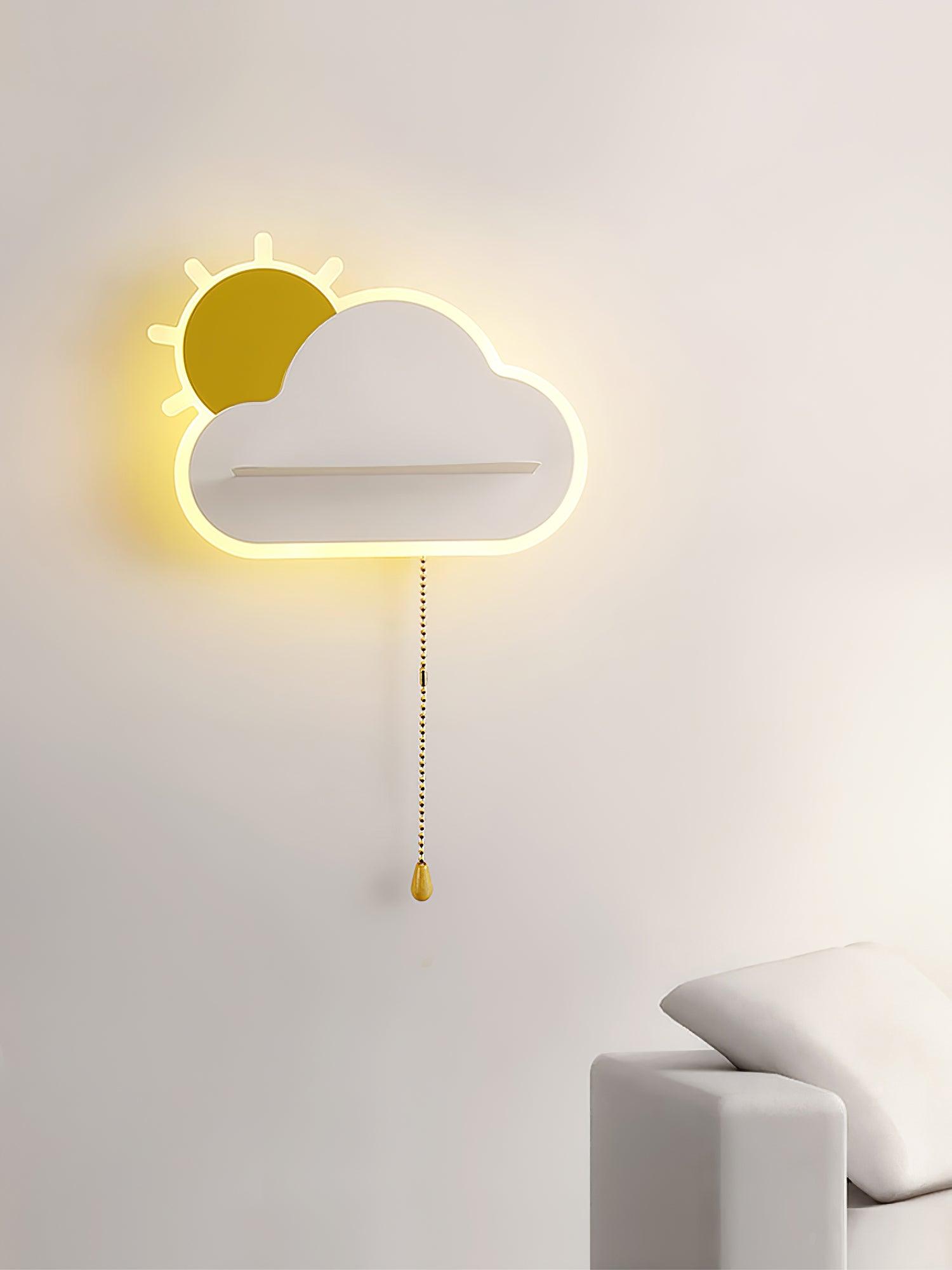 White Dreamier wall lamp beside a pale sofa
