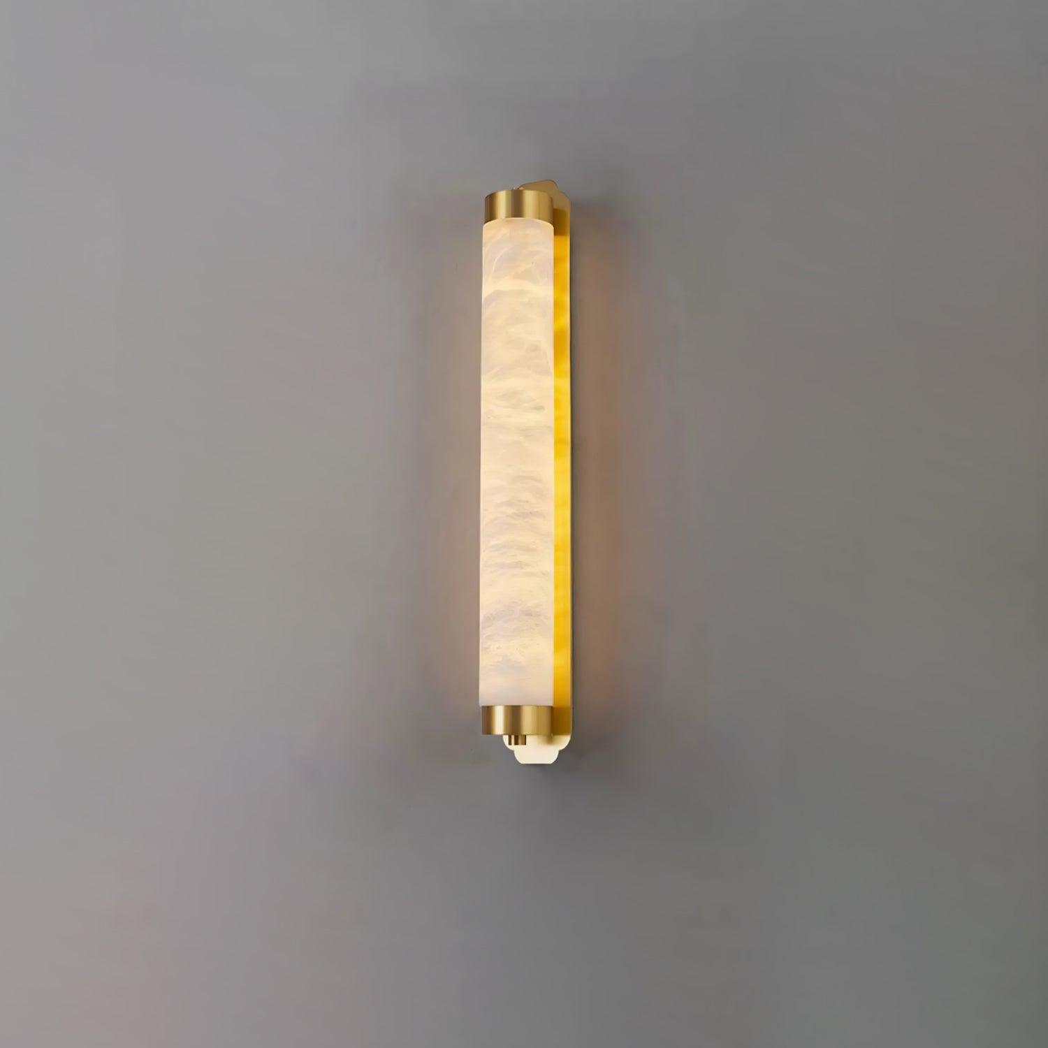 Cylindra Alabaster Brass Wall Light - Cueteks