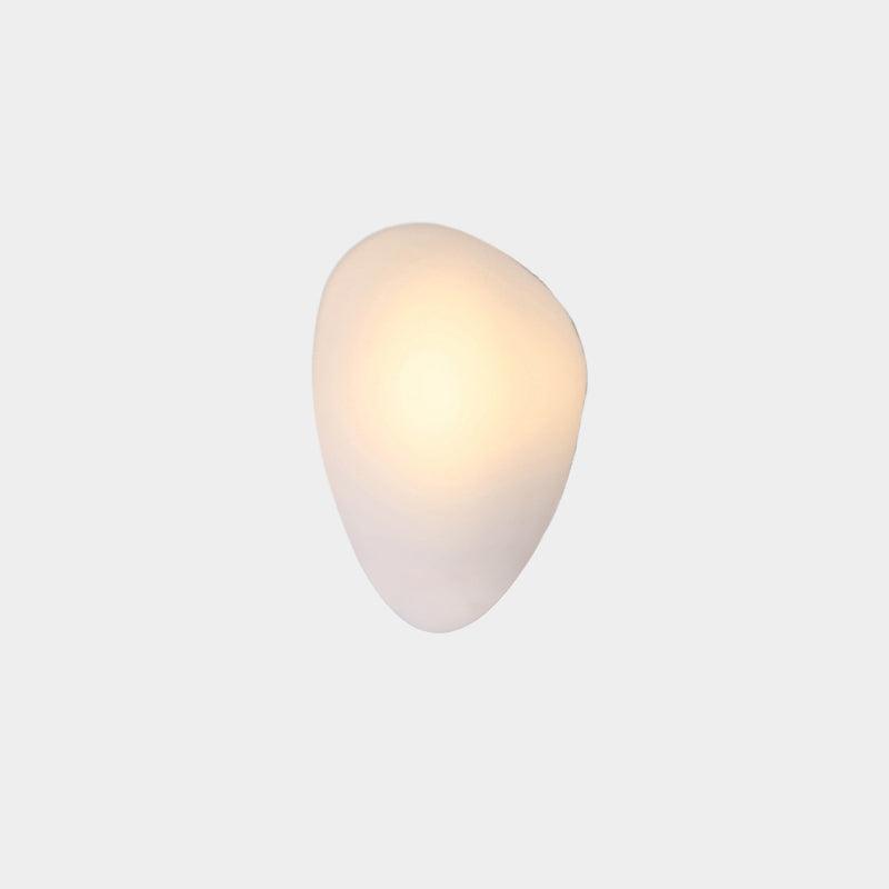 White Model C Bubble Glass wall light with a rounded shade tapering toward the lower end