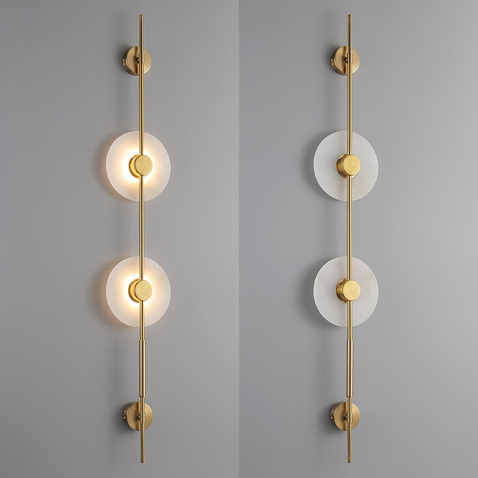 Alabaster Orb Vertical Wall Sconce - Cueteks