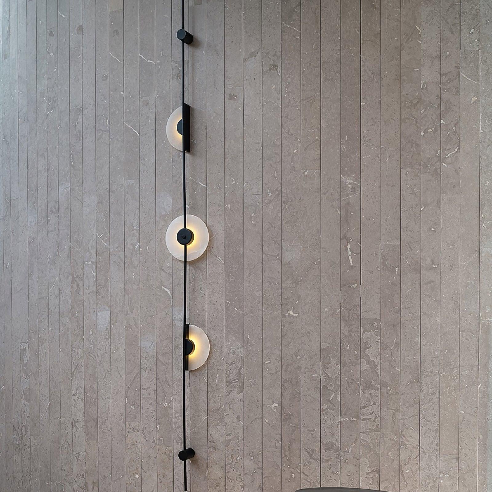 Alabaster Orb Vertical Wall Sconce - Cueteks