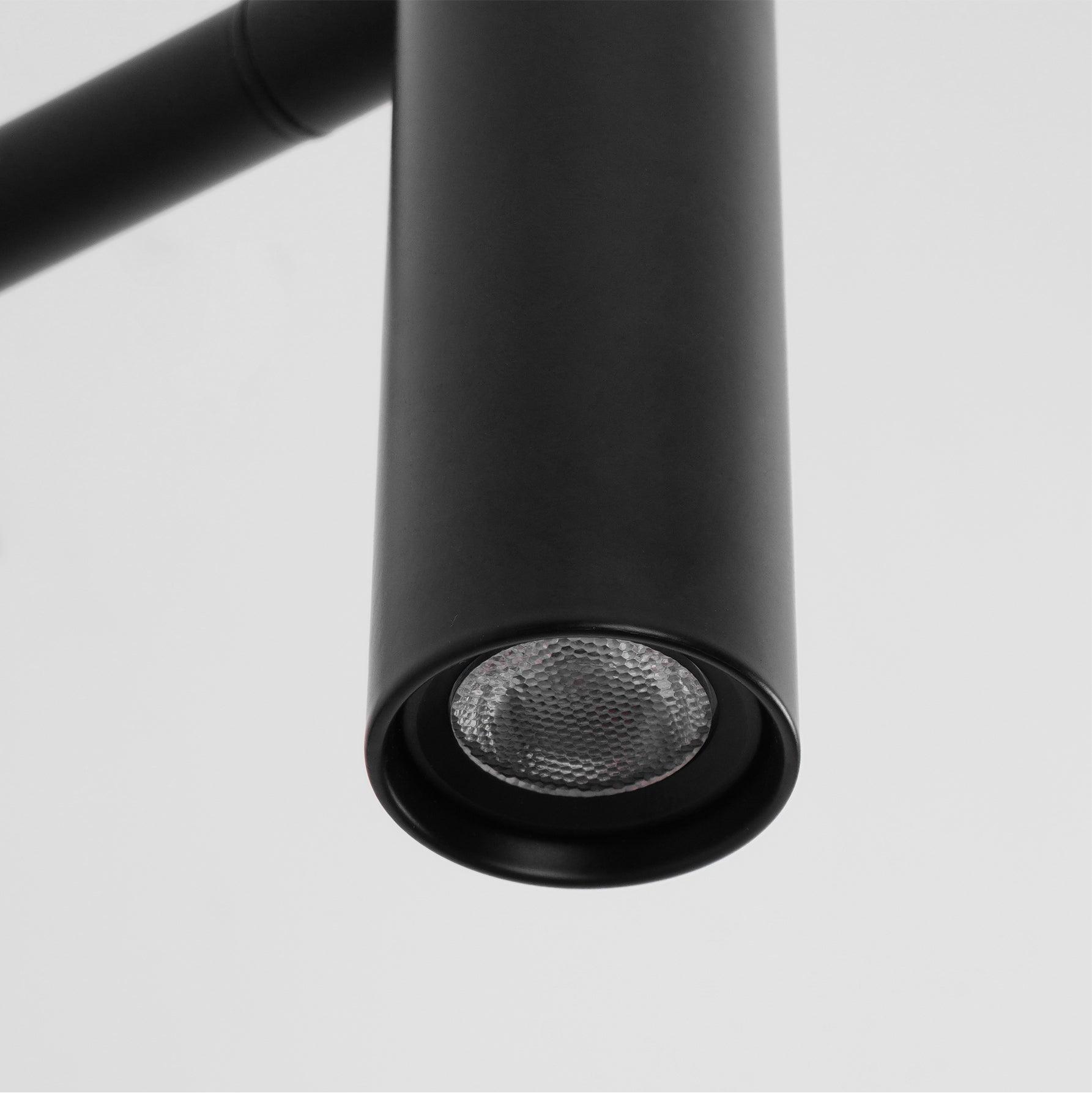 Close-up of LED lens in a black cylinder