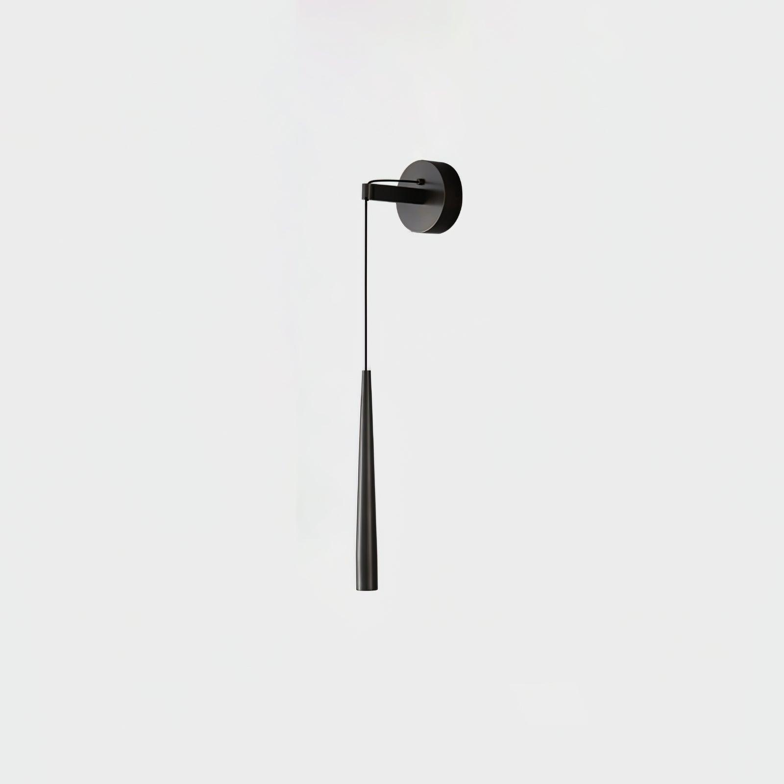 Model B in Black, with a plain tapered lower end, thin hanging cable and circular wall plate