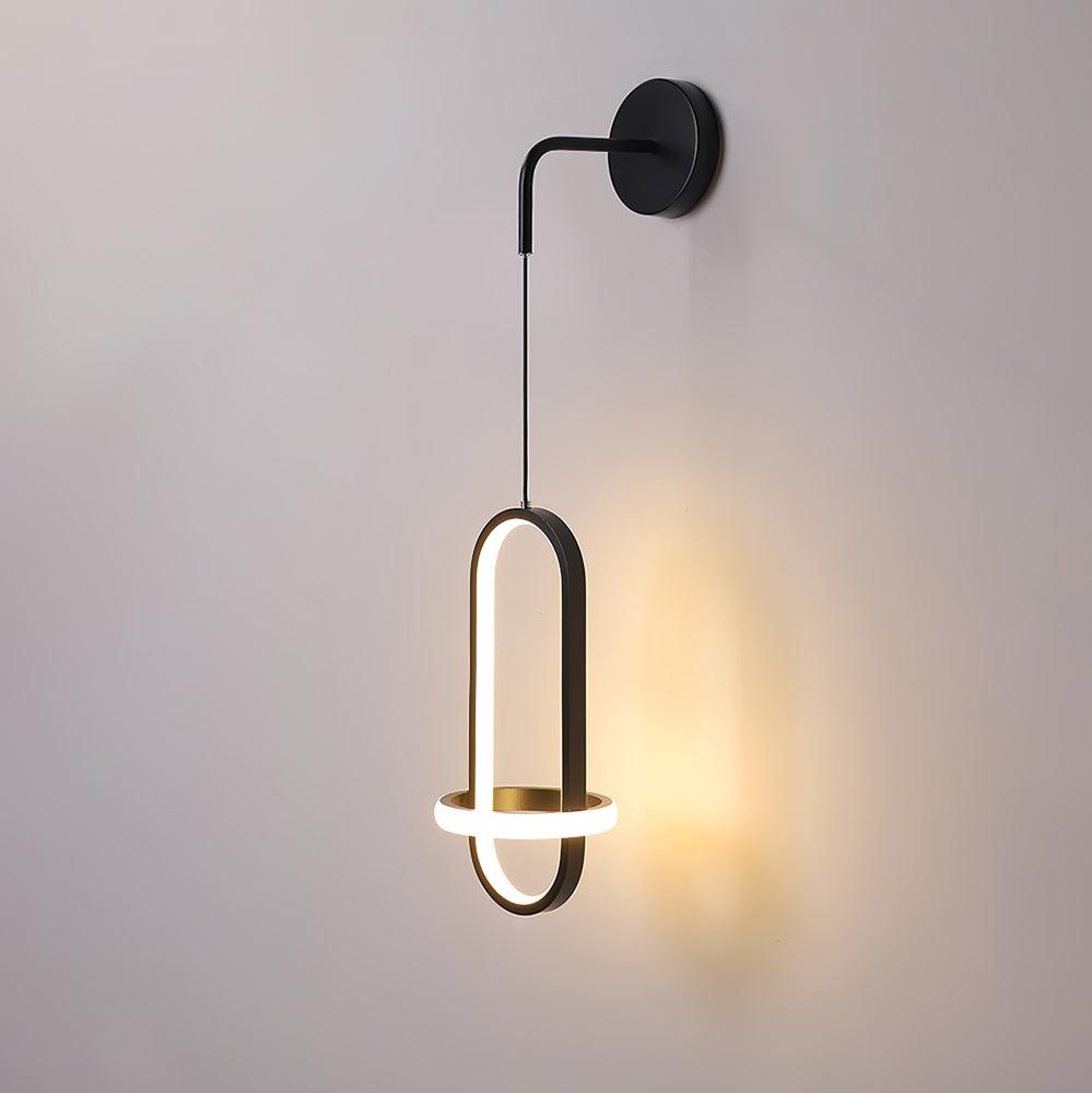 Oval Brass suspended ring LED wall light