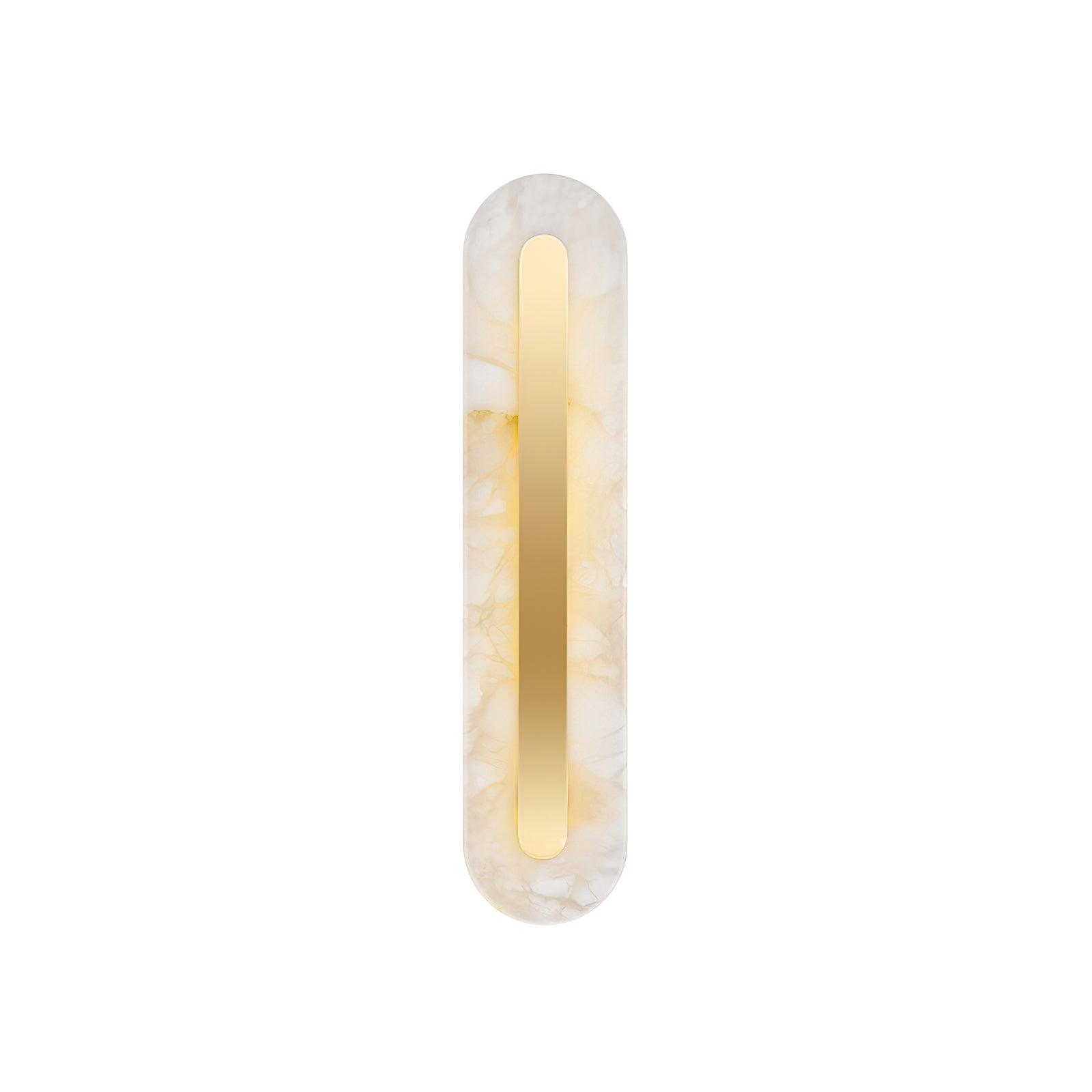 Rounded alabaster wall light on a plain background