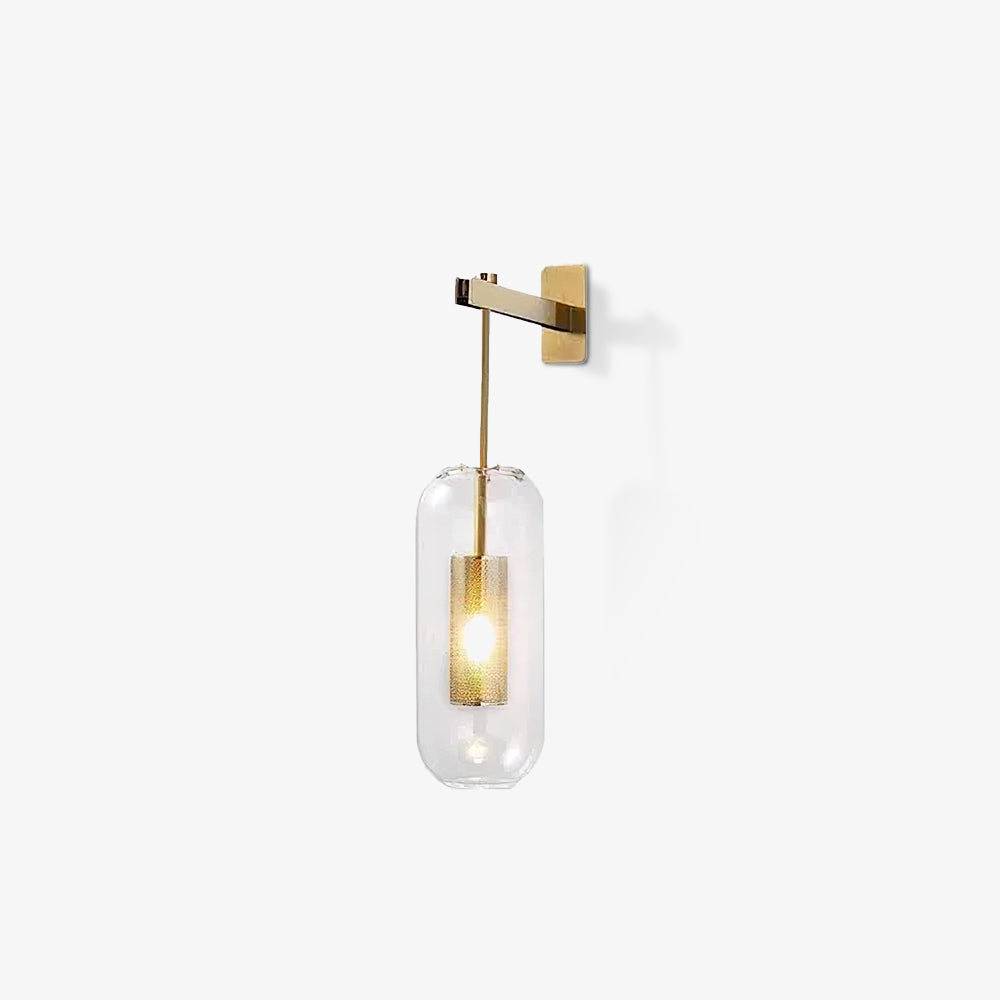 Clear glass wall lamp on a white background