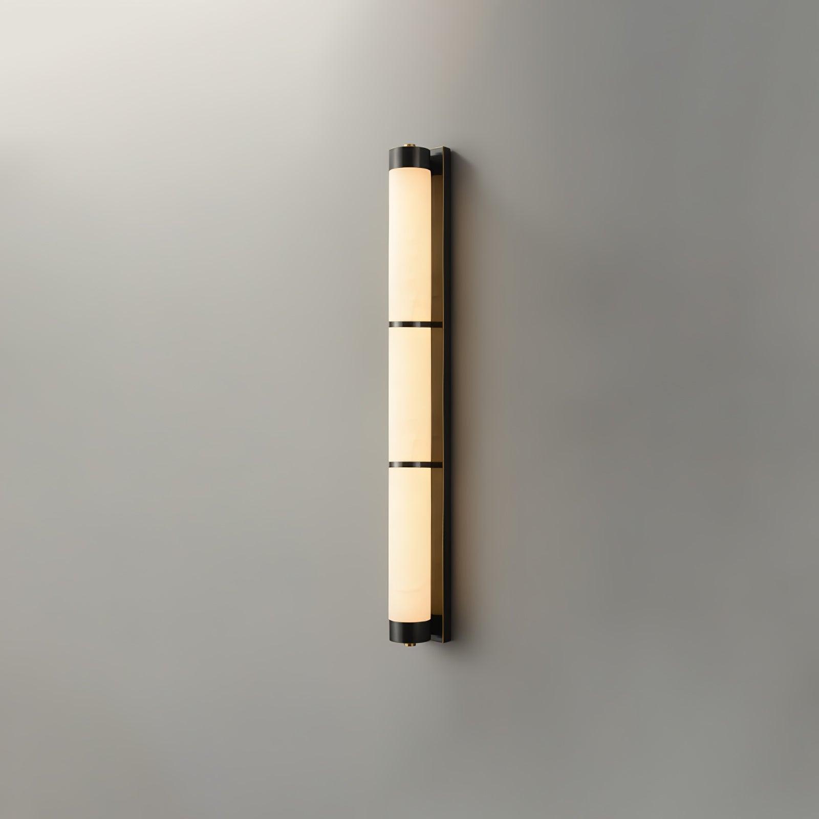 Cylindra Alabaster Brass Wall Light - Cueteks