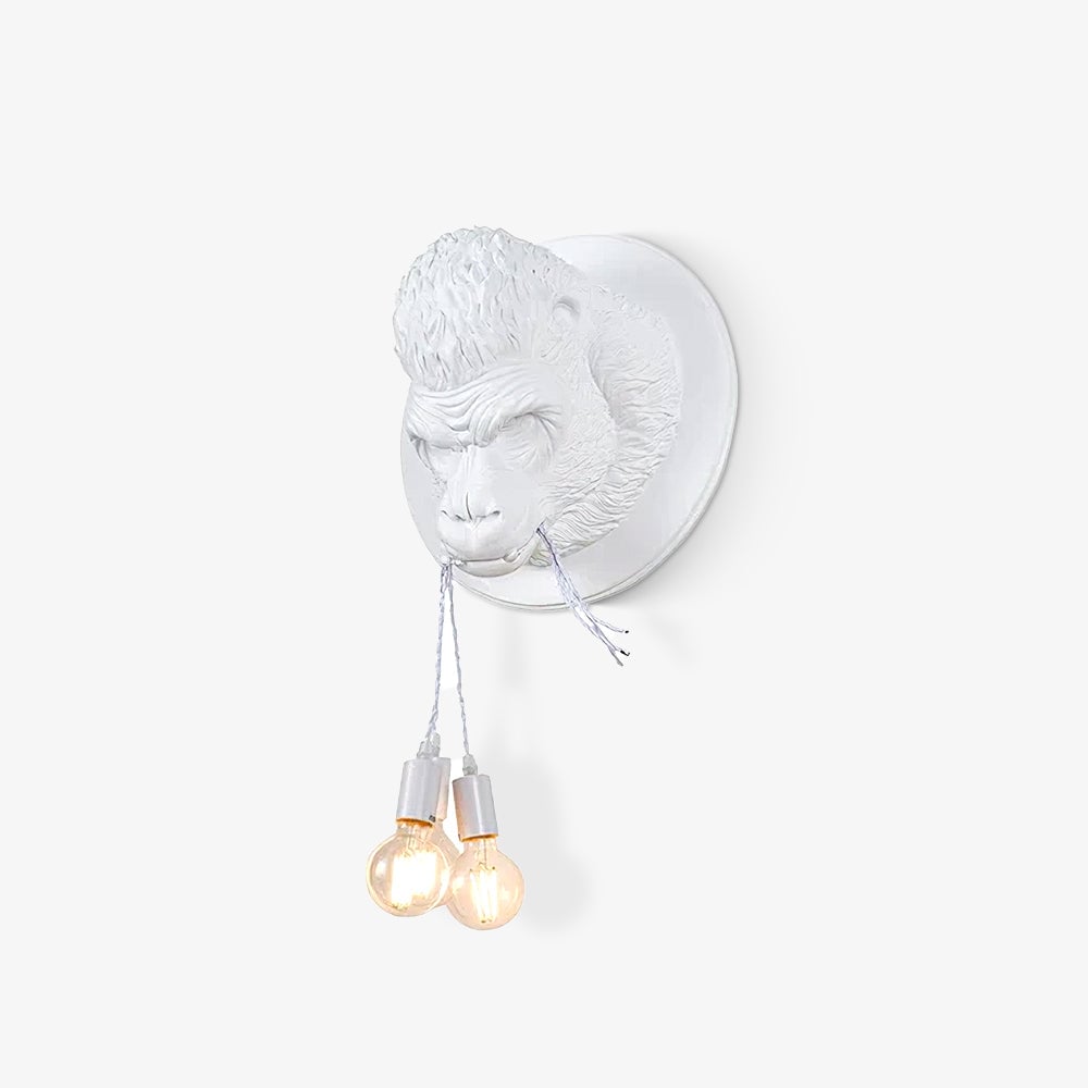Angled White gorilla wall light