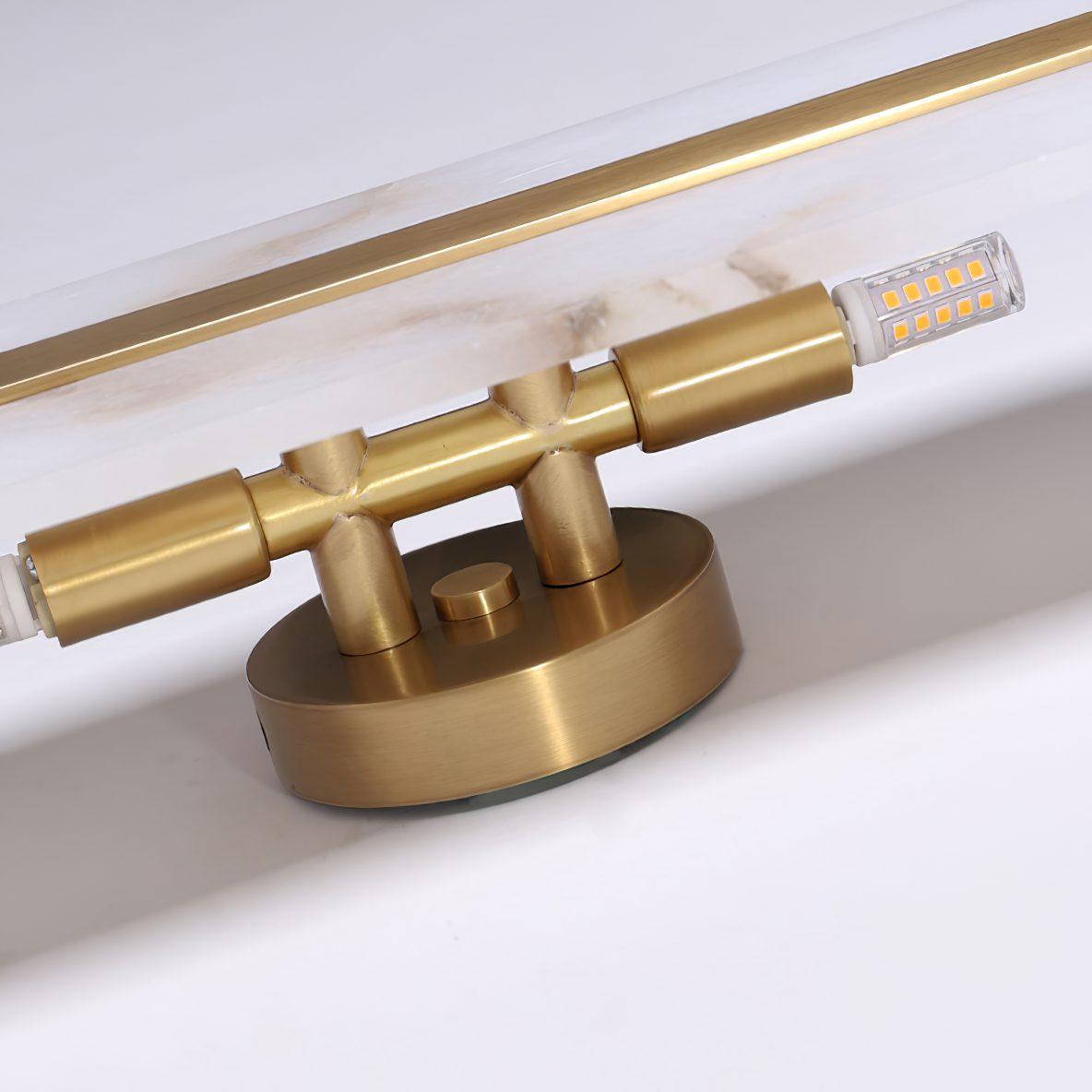 Rear view of opposed holders and round Brass base