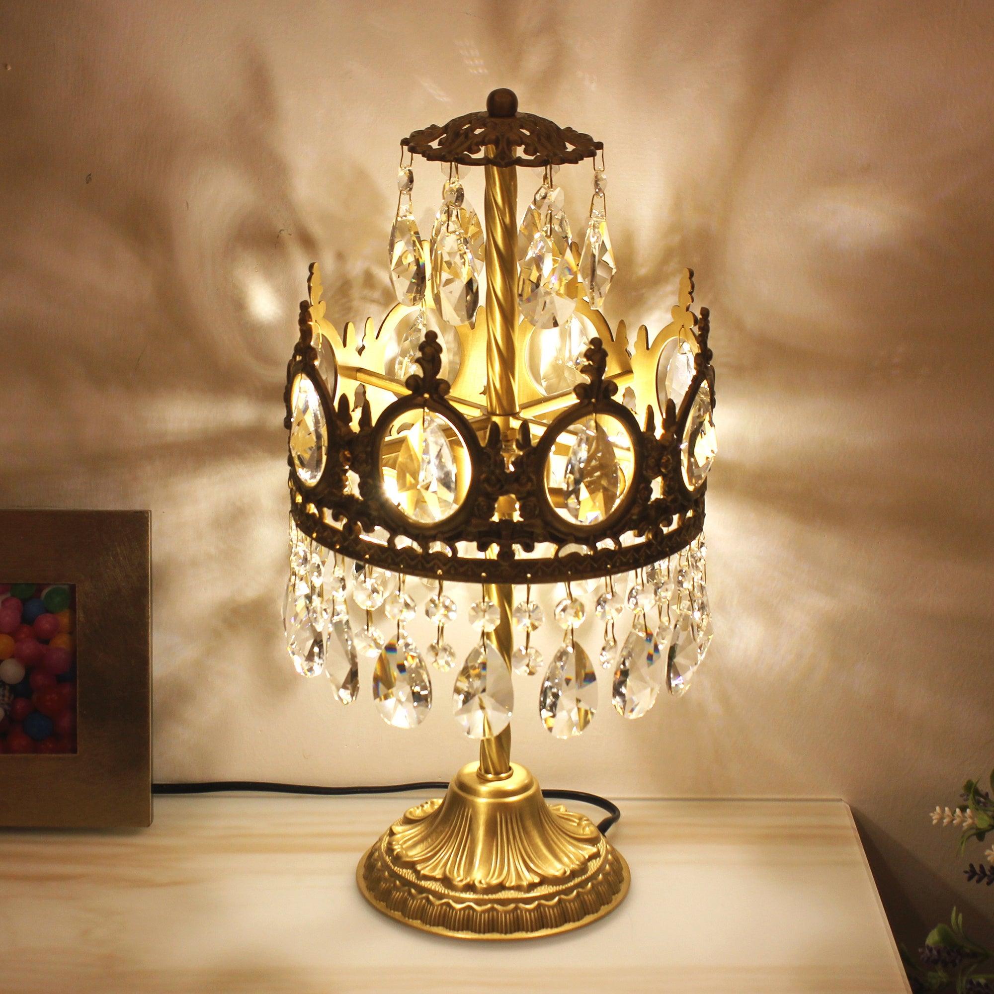 Vintage Crystal Table Light - Cueteks