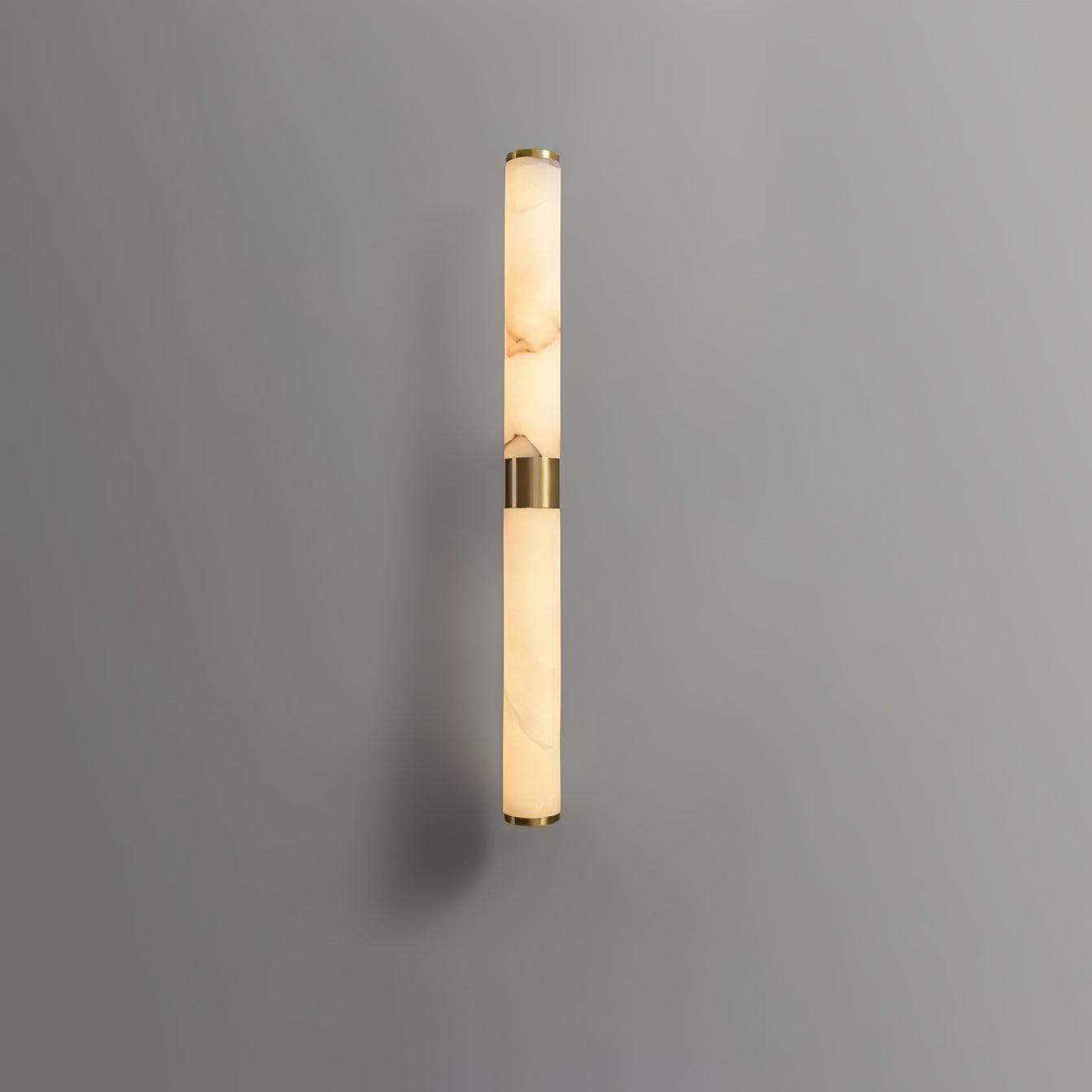 Side view of a vertical Line Alabaster wall light