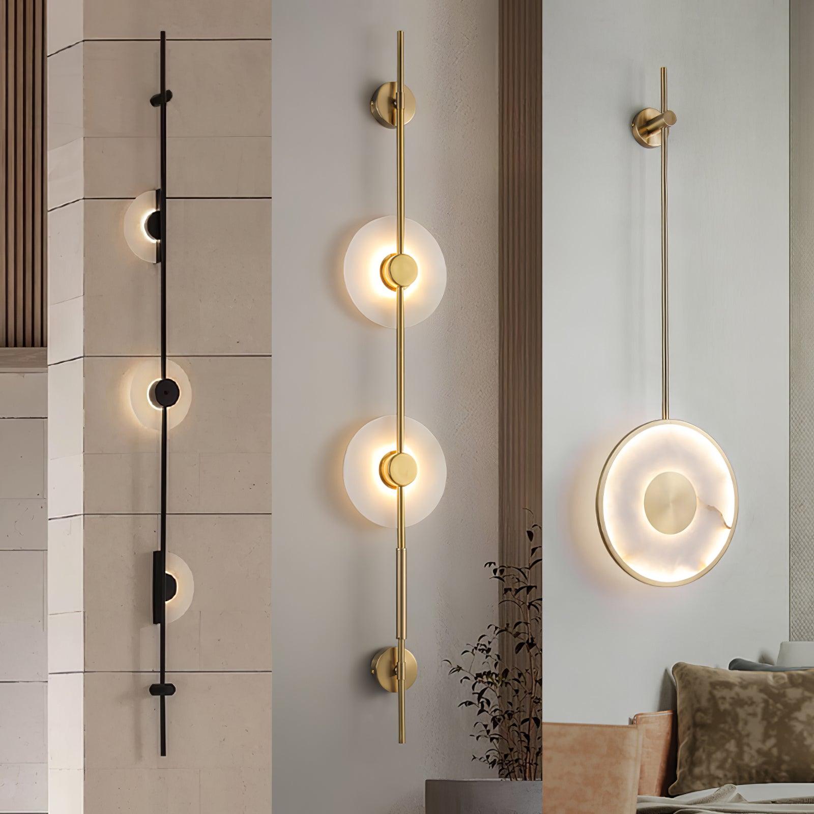 Alabaster Orb Vertical Wall Sconce - Cueteks