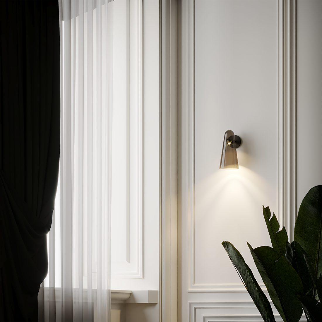 Conical Glass wall lamp