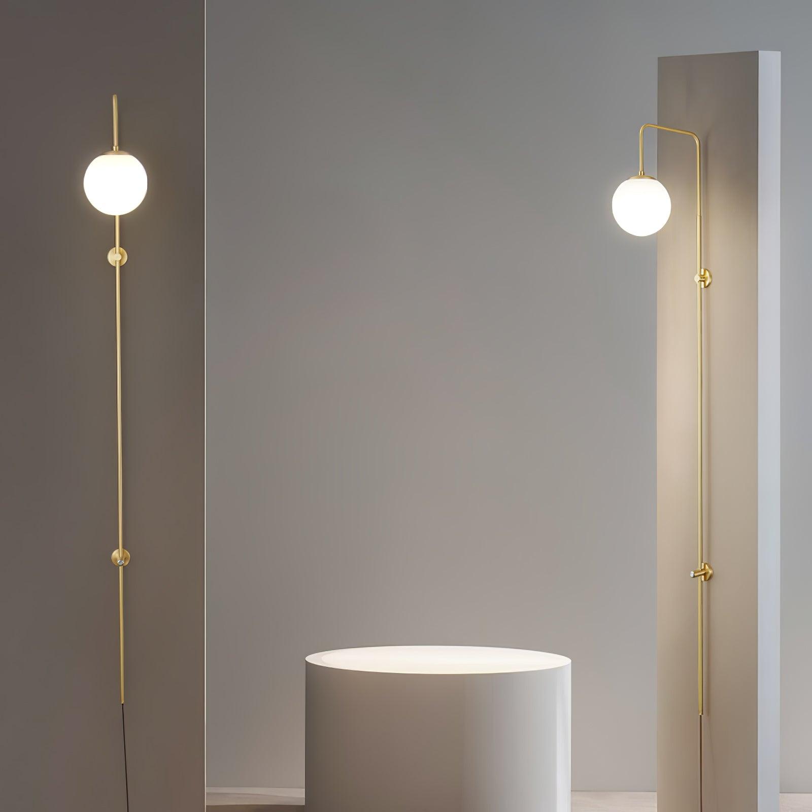 Globe Brass Wall Sconce - Cueteks