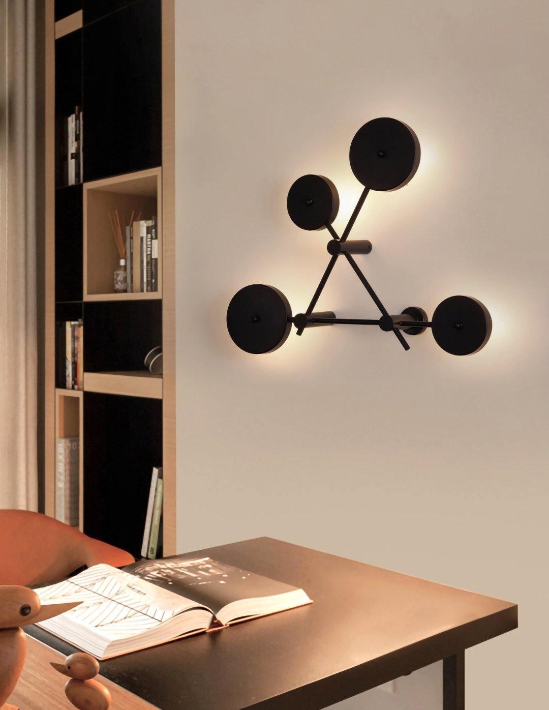 Lride geometric disc and rod wall light
