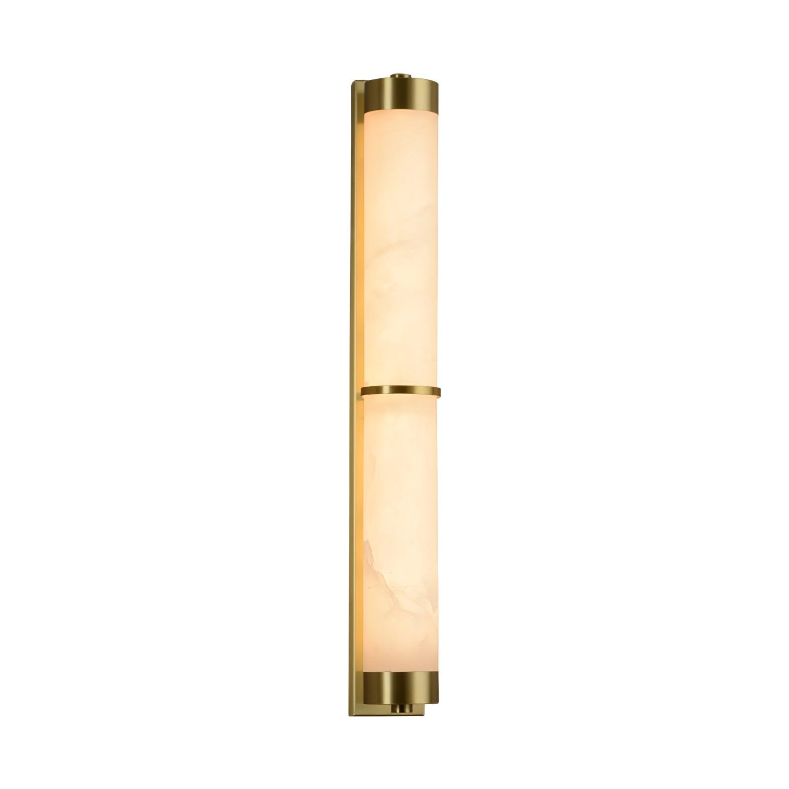 Cylindra Alabaster Brass Wall Light - Cueteks