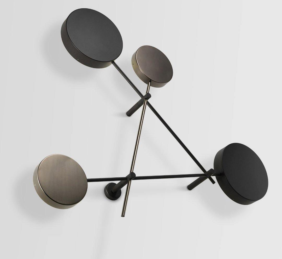 Lride geometric disc and rod wall light