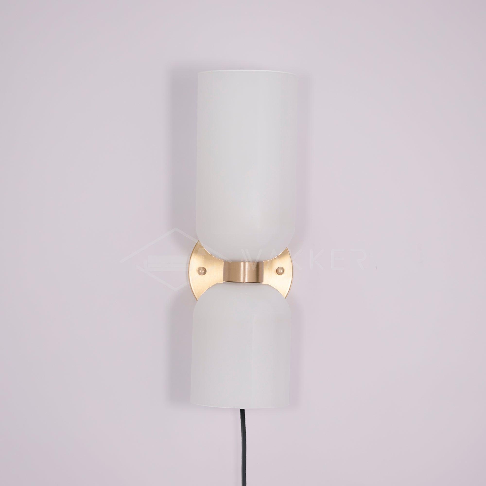 Opal Edie glass shades with Satin Brass fitting