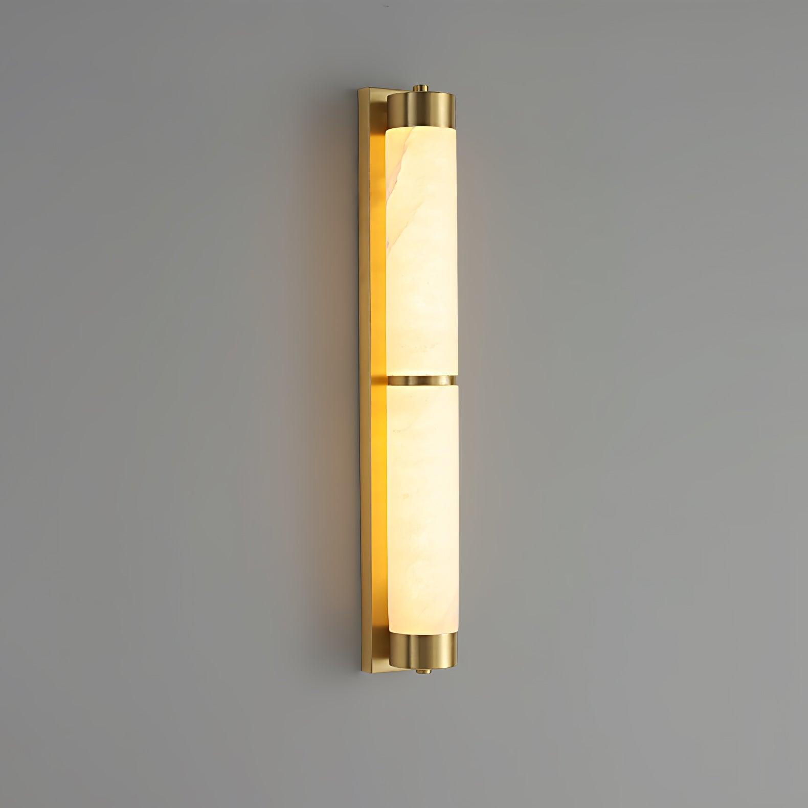 Cylindra Alabaster Brass Wall Light - Cueteks