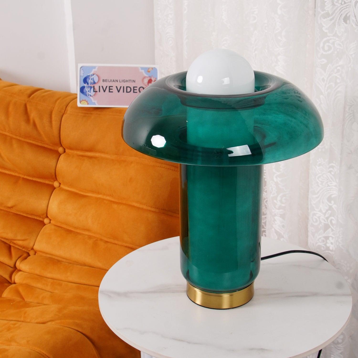 Glass Mushroom Table Lamp - Cueteks