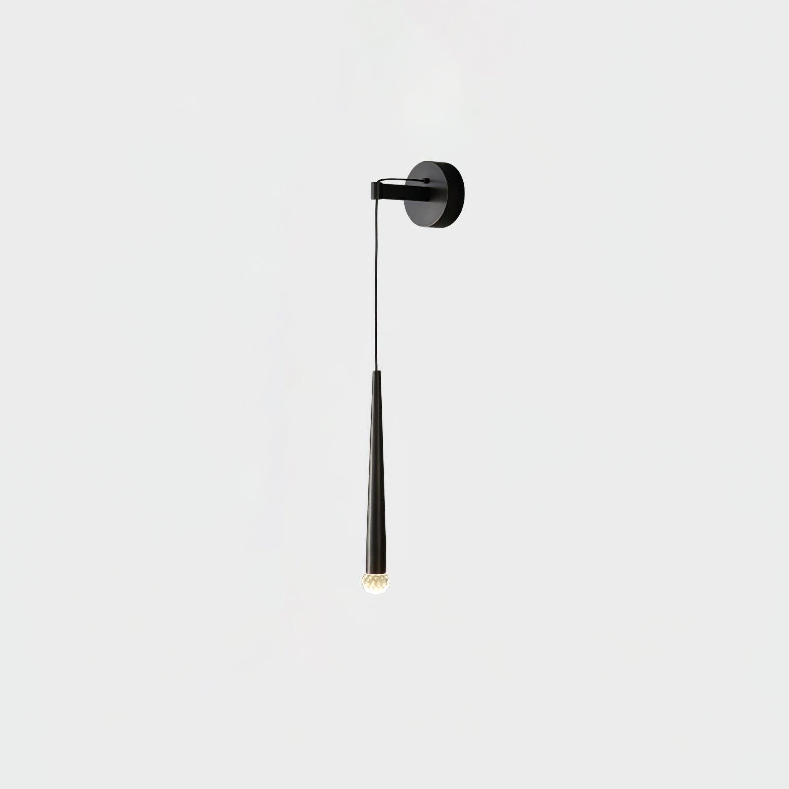 Model A in Black, with a clear faceted rounded tip below the slim cone and round wall plate