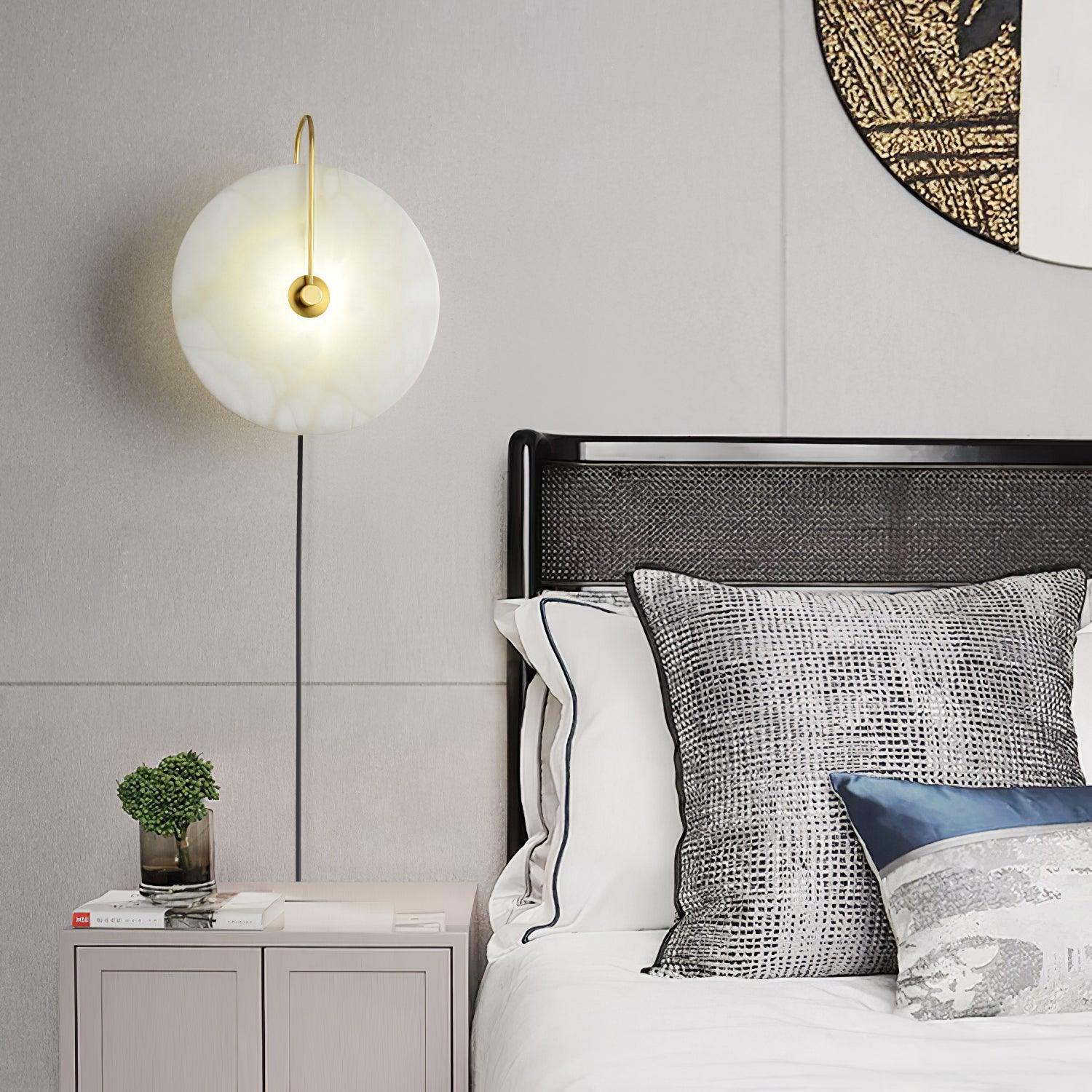 Alabaster LED Plug-In Wall Lamp - Cueteks